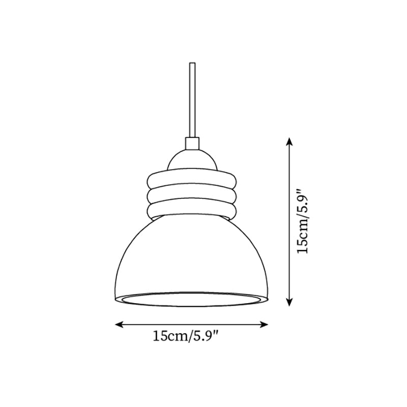 Pendant Lamp Travertine Dome Walnut Wood Rings Ambient Minimalist - Letslighting