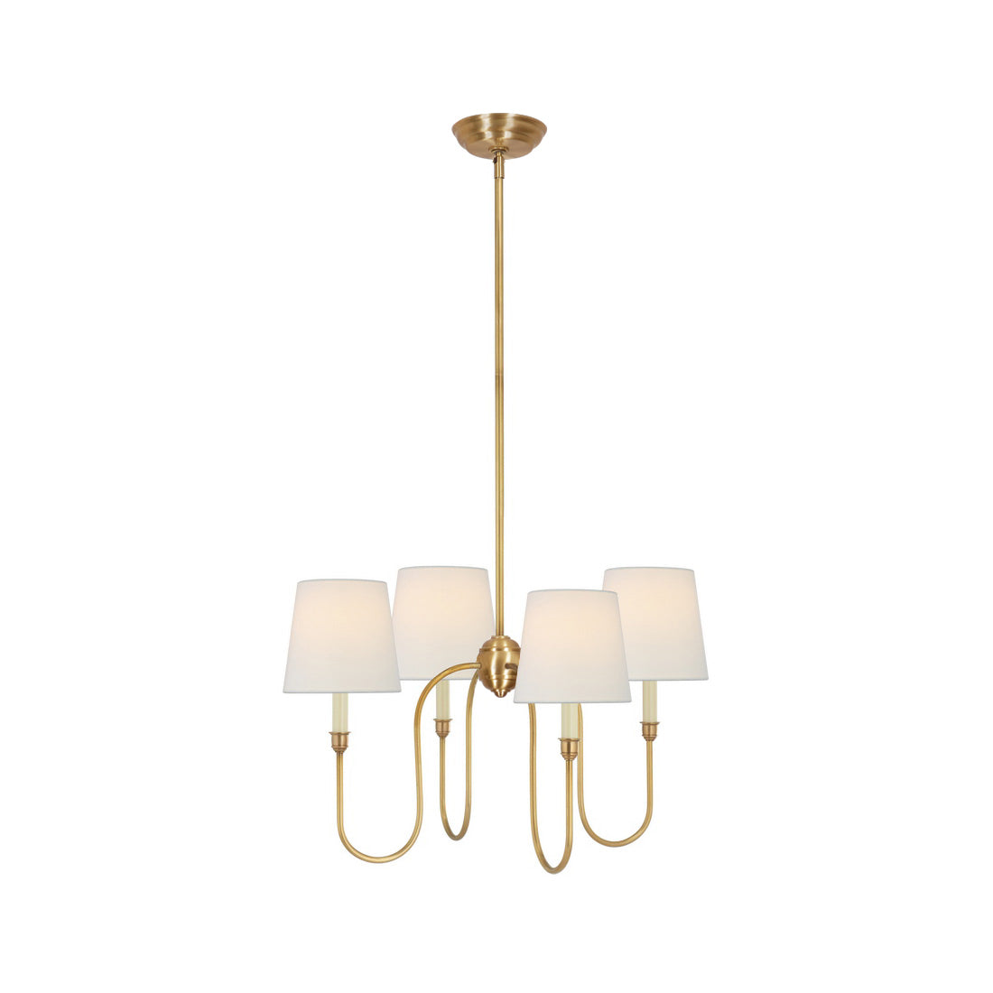 Nyshair Industrieller Vintage Kronleuchter aus Messing mit Stoffbezug-Letslighting