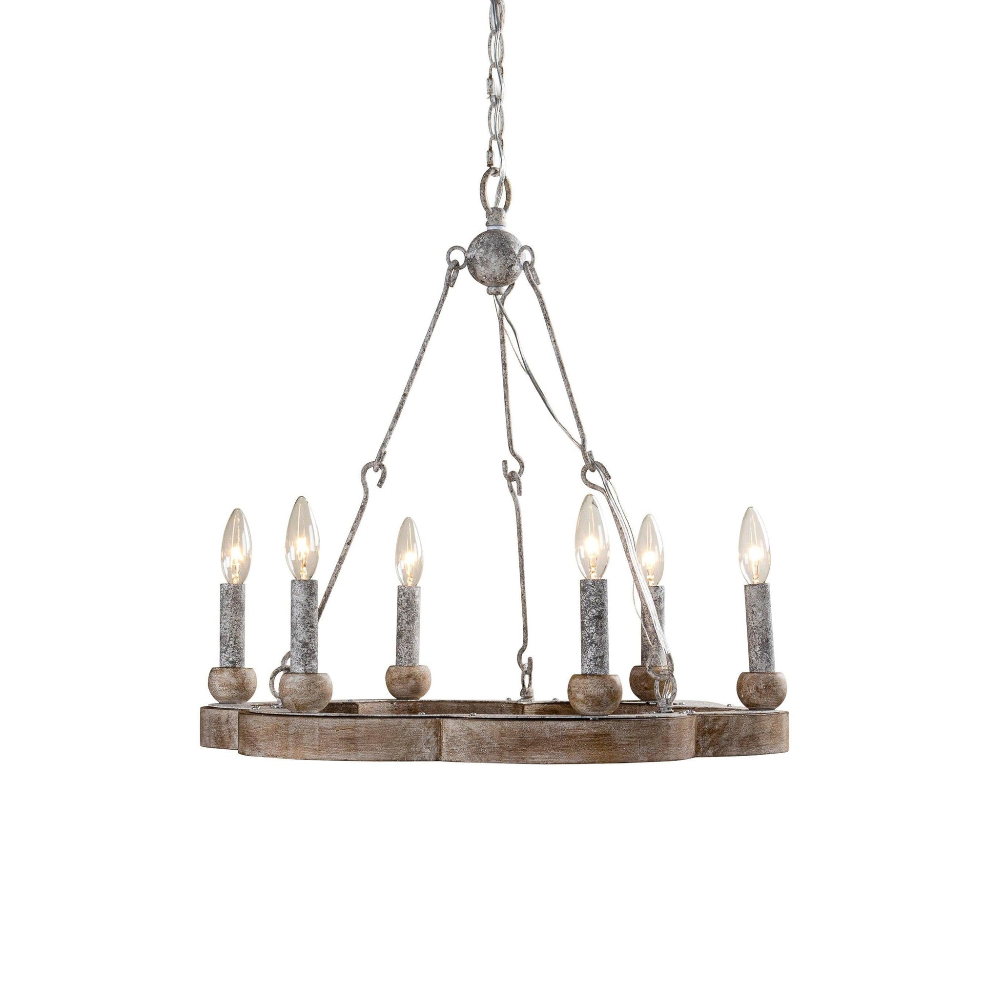 Mysilora Industrieller Vintage Kronleuchter aus Holz-Letslighting