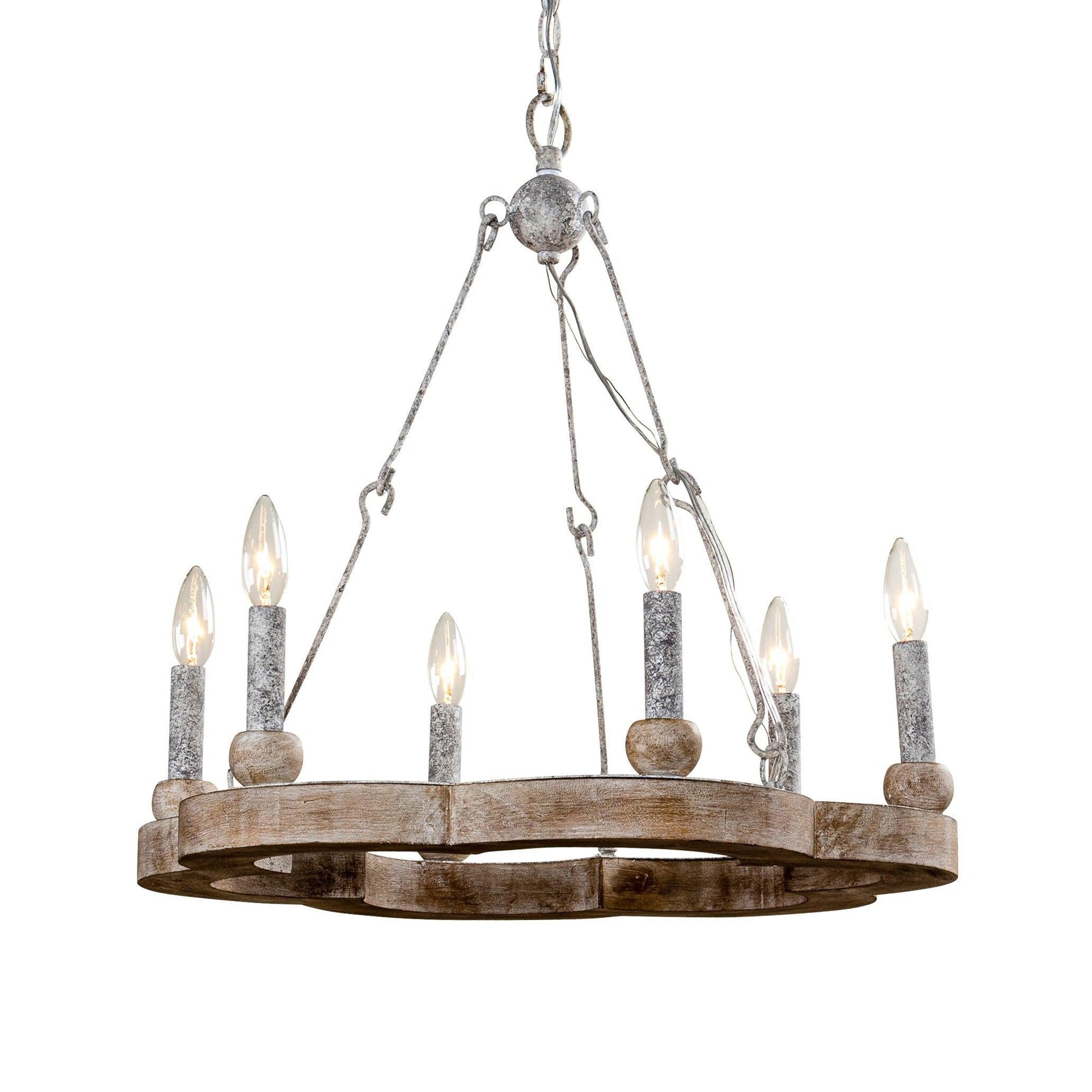 Mysilora Industrieller Vintage Kronleuchter aus Holz-Letslighting