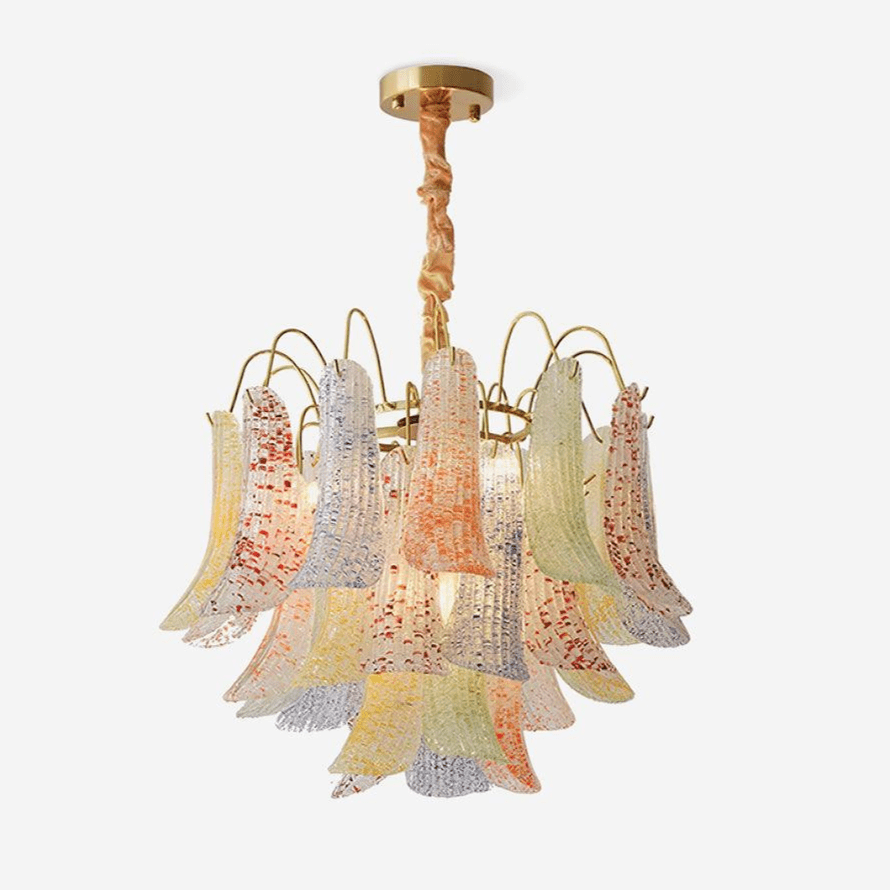 Aurora Chandelier Colorful Murano Glass Petals Vintage - Neutralighting