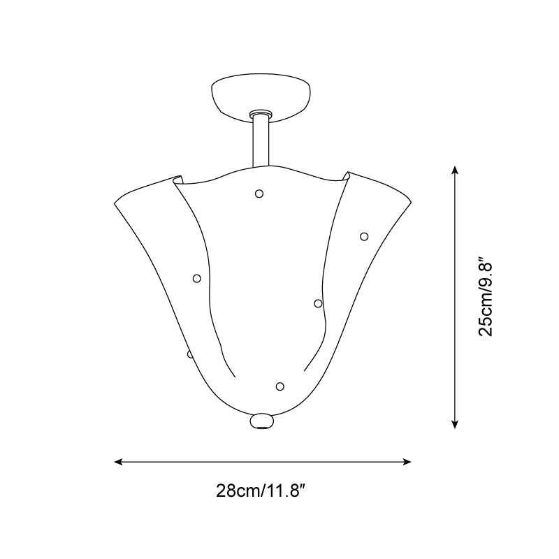 Eldis Murano Glass Semi Flush Ceiling Light - Letslighting