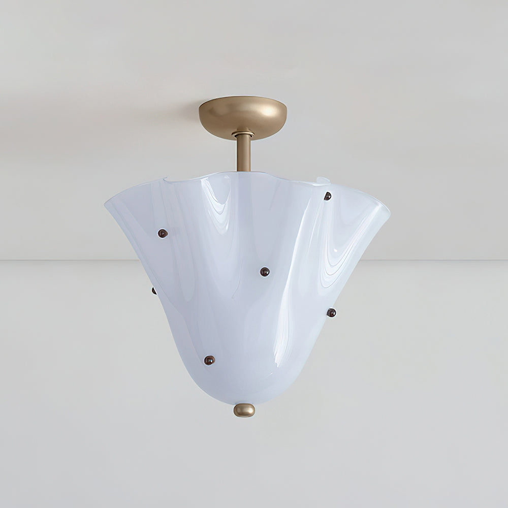 Eldis Murano Glass Semi Flush Ceiling Light - Letslighting