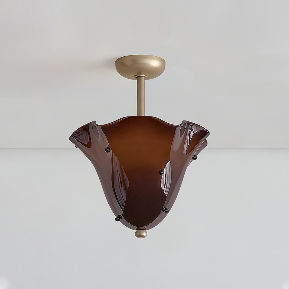 Eldis Murano Glass Semi Flush Ceiling Light - Letslighting