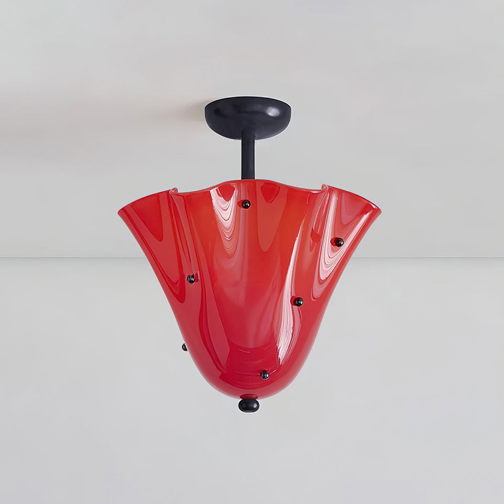Eldis Murano Glass Semi Flush Ceiling Light - Letslighting