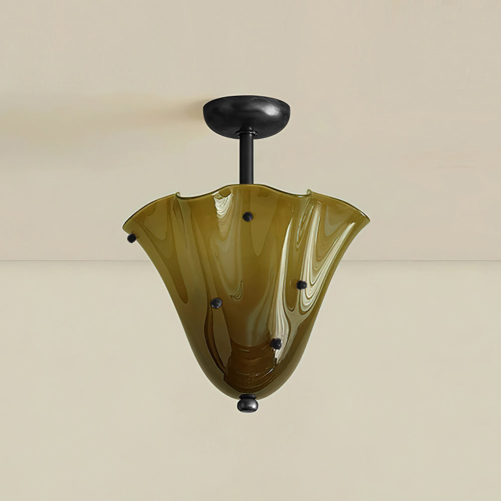 Eldis Murano Glass Semi Flush Ceiling Light - Letslighting