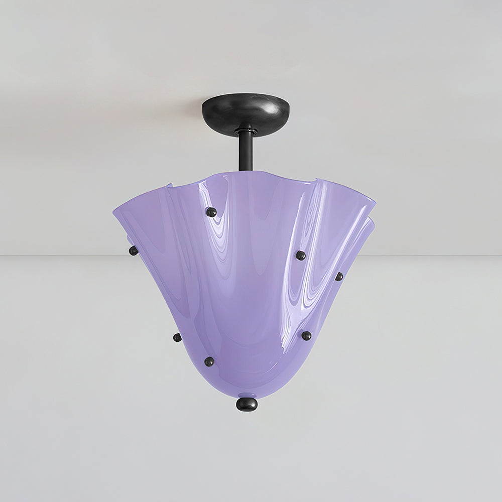 Eldis Murano Glass Semi Flush Ceiling Light - Letslighting
