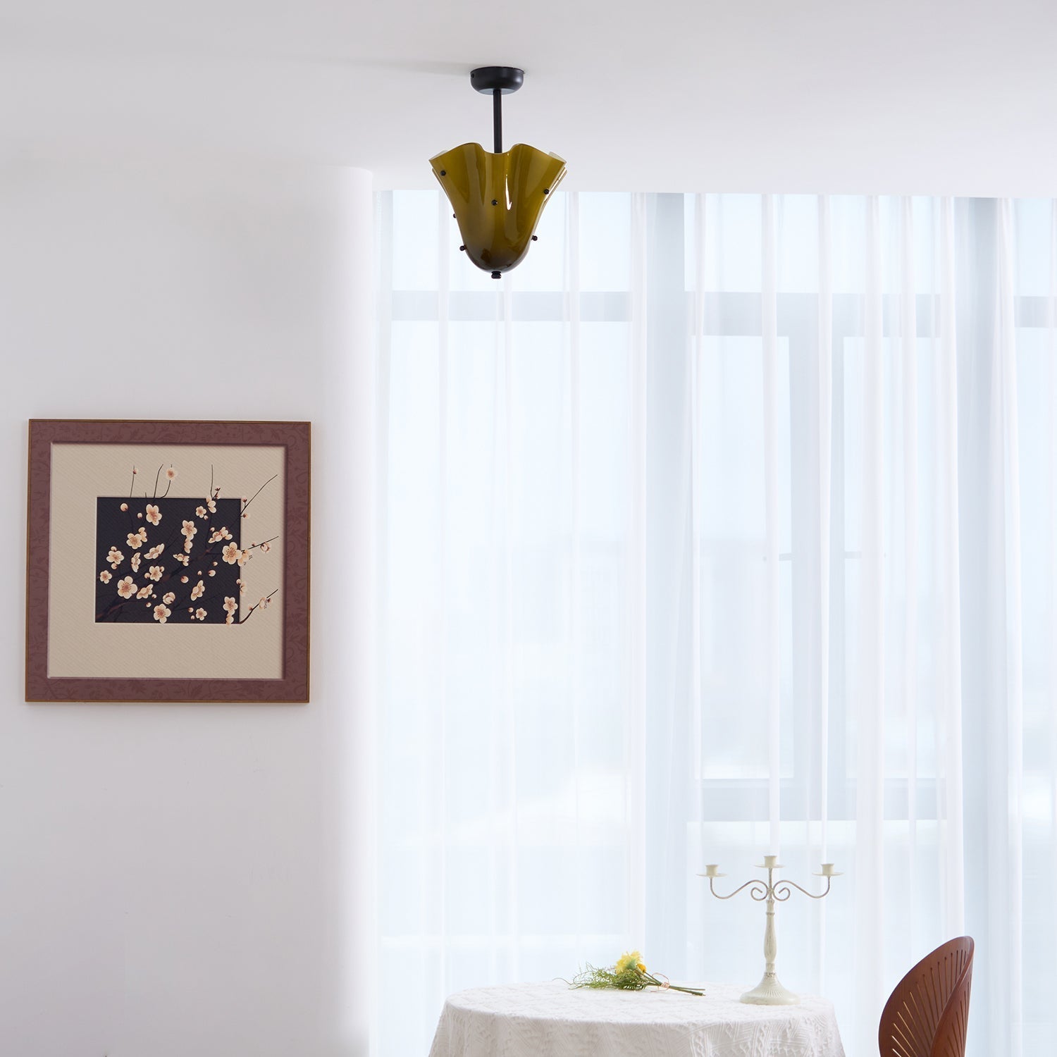 Eldis Murano Glass Semi Flush Ceiling Light - Letslighting