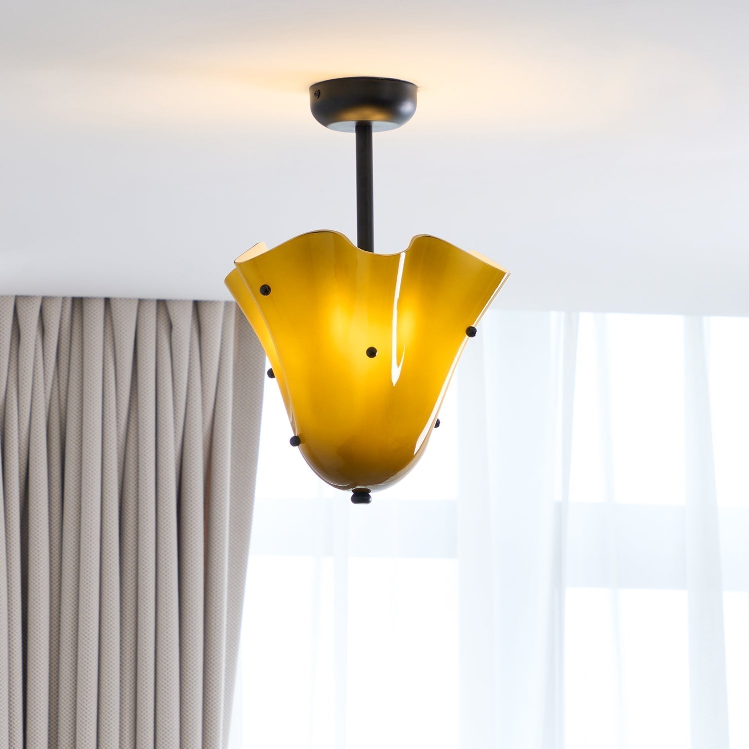 Eldis Murano Glass Semi Flush Ceiling Light - Letslighting