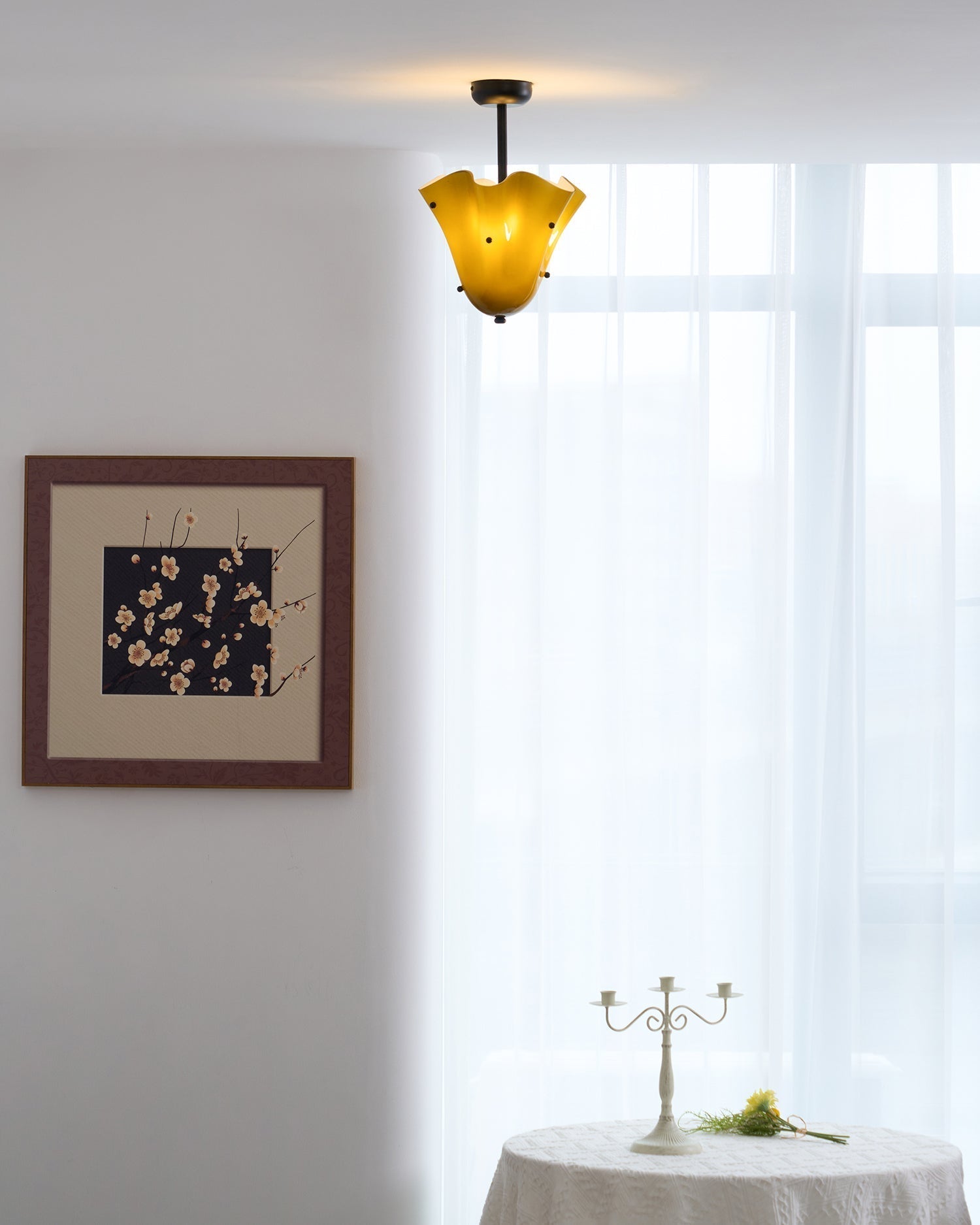 Eldis Murano Glass Semi Flush Ceiling Light - Letslighting