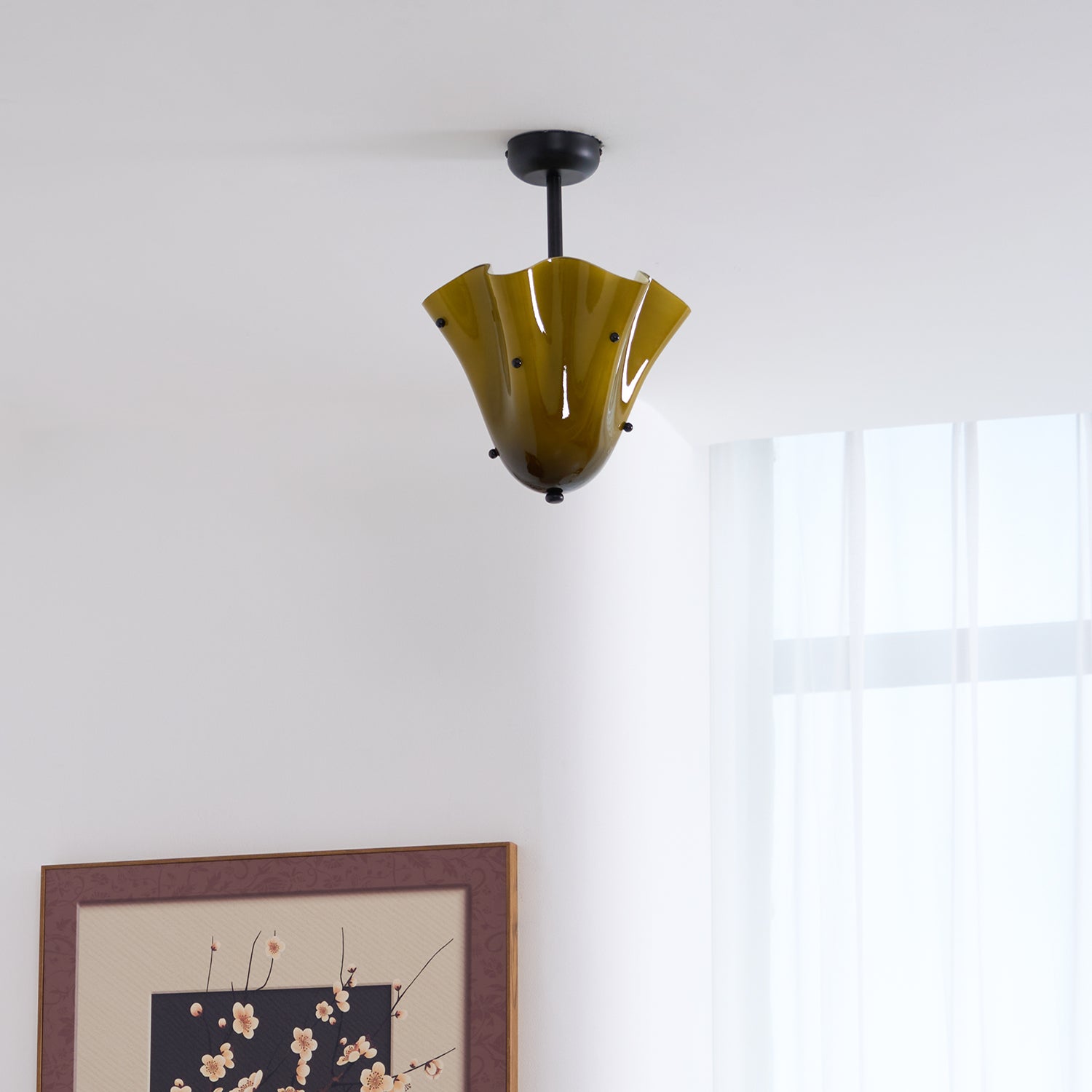 Eldis Murano Glass Semi Flush Ceiling Light - Letslighting