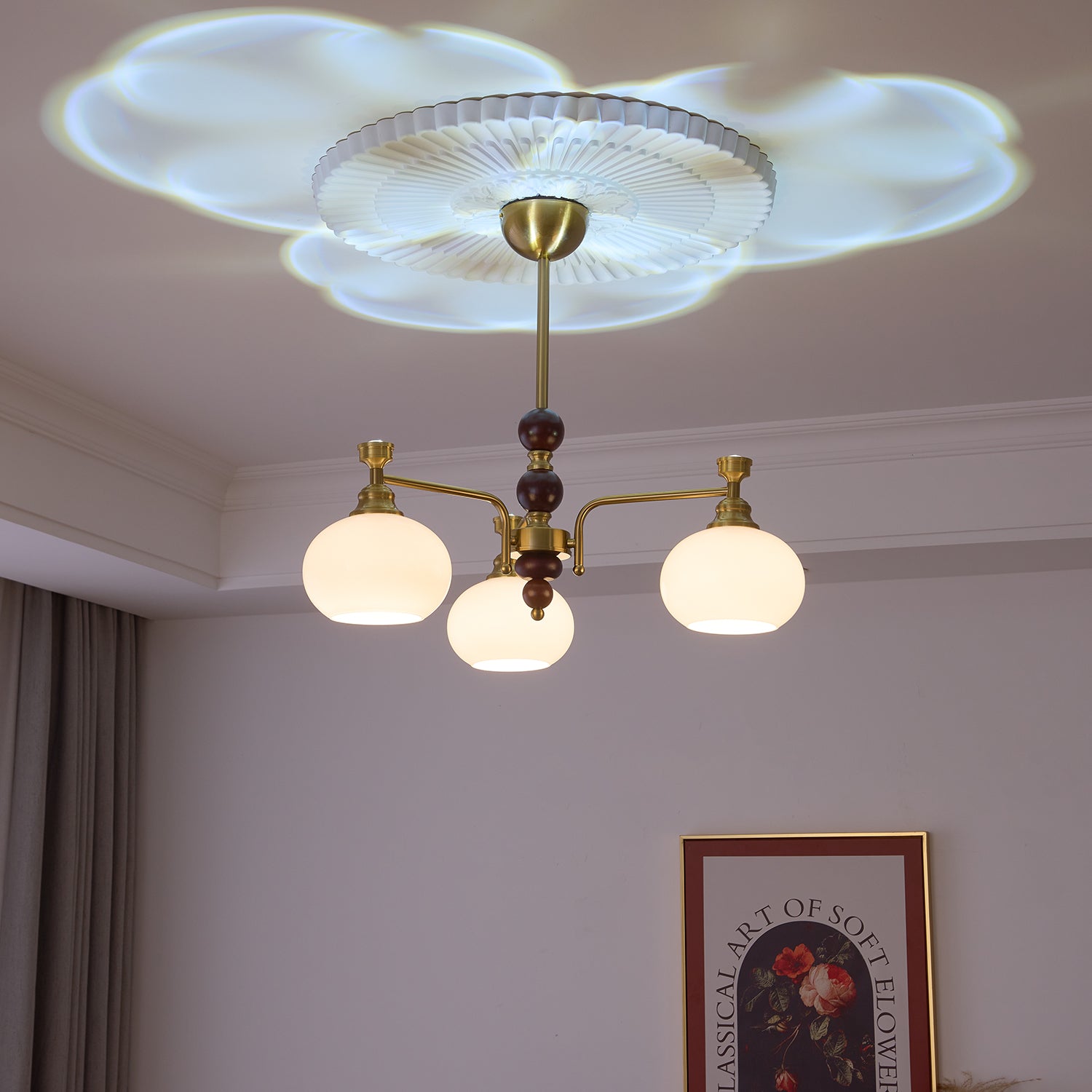 Aursolos Traditioneller Eleganz Holz-Glas Kronleuchter-Letslighting