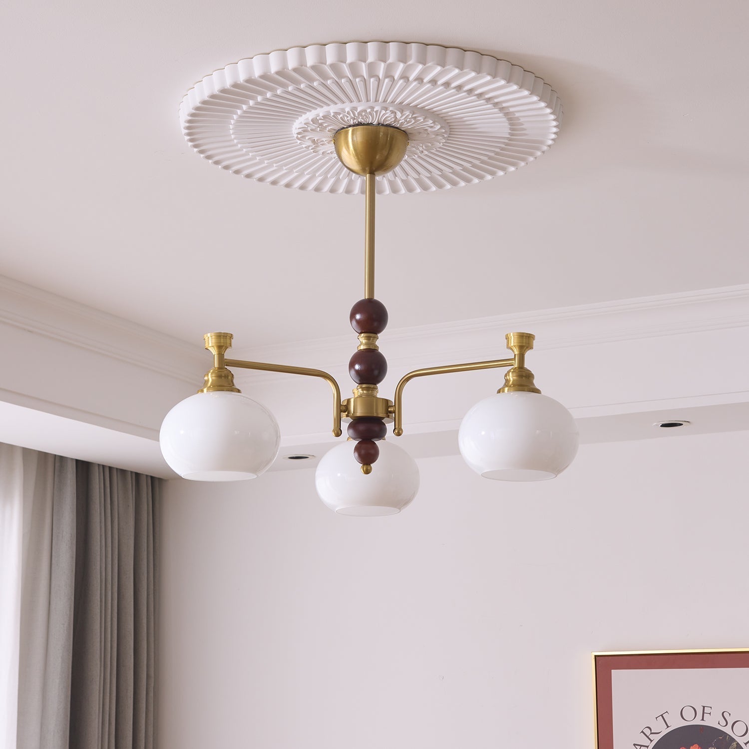 Aursolos Traditioneller Eleganz Holz-Glas Kronleuchter-Letslighting