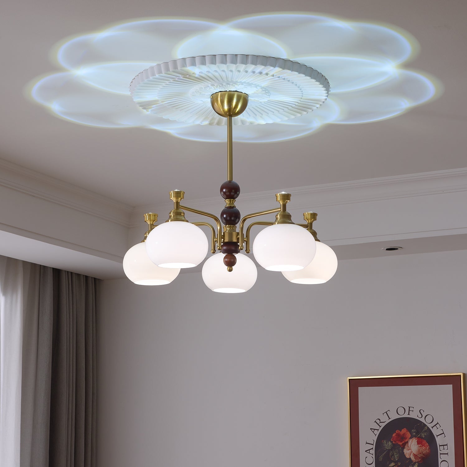 Aursolos Traditioneller Eleganz Holz-Glas Kronleuchter-Letslighting