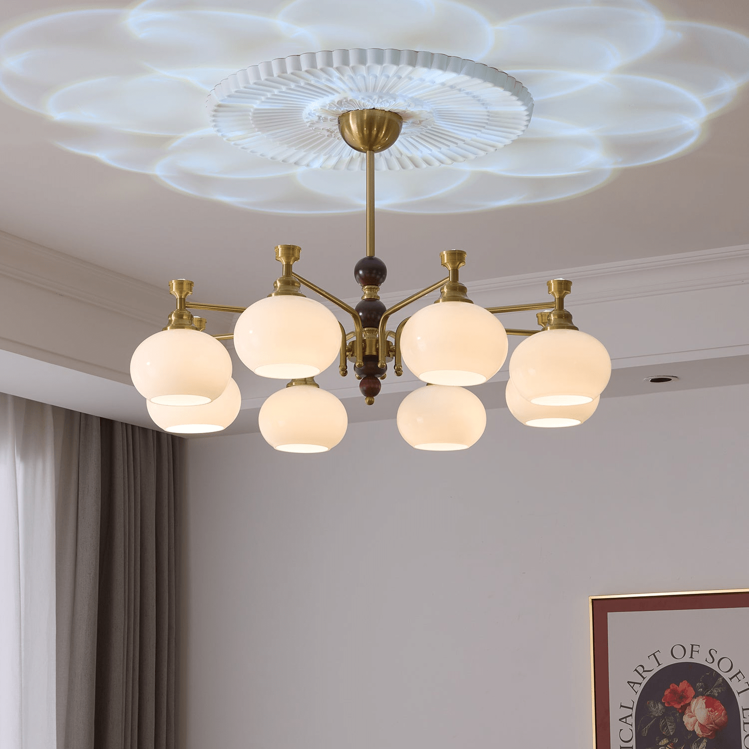Aursolos Traditioneller Eleganz Holz-Glas Kronleuchter-Letslighting