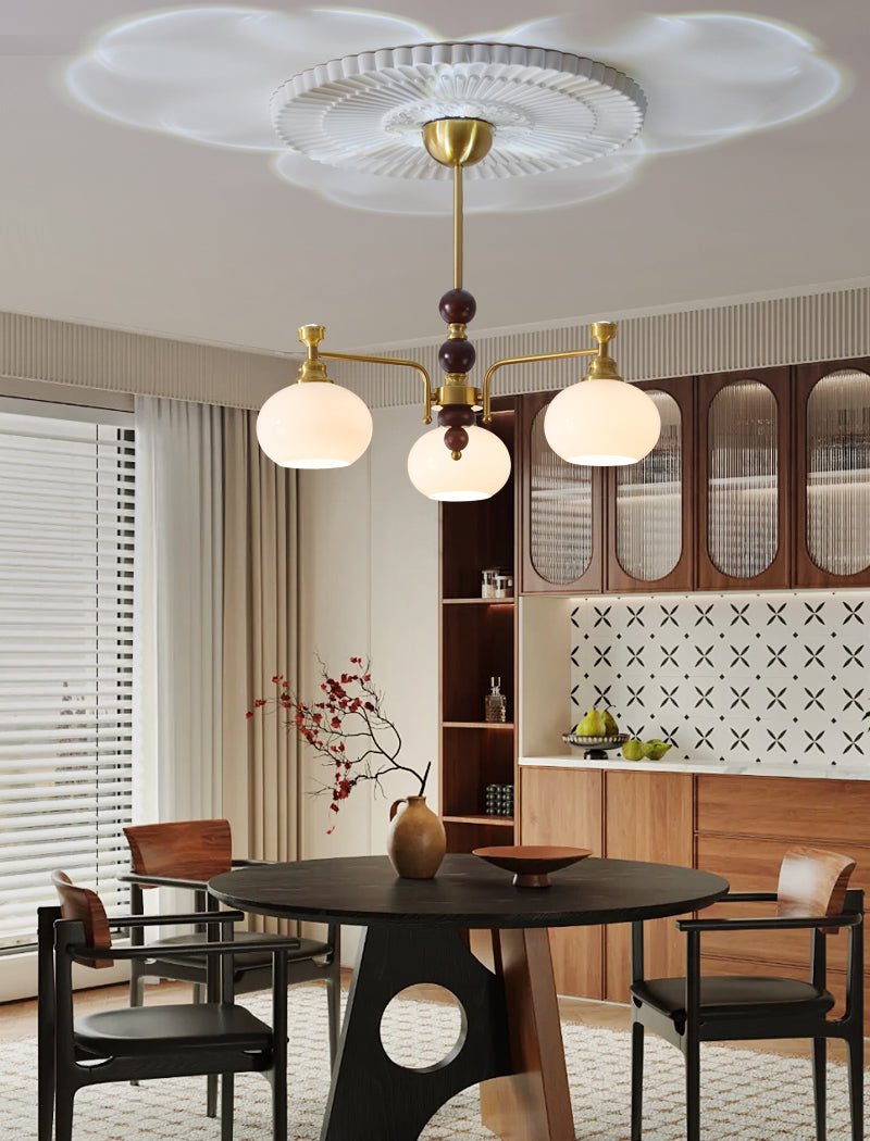 Aursolos Traditioneller Eleganz Holz-Glas Kronleuchter-Letslighting