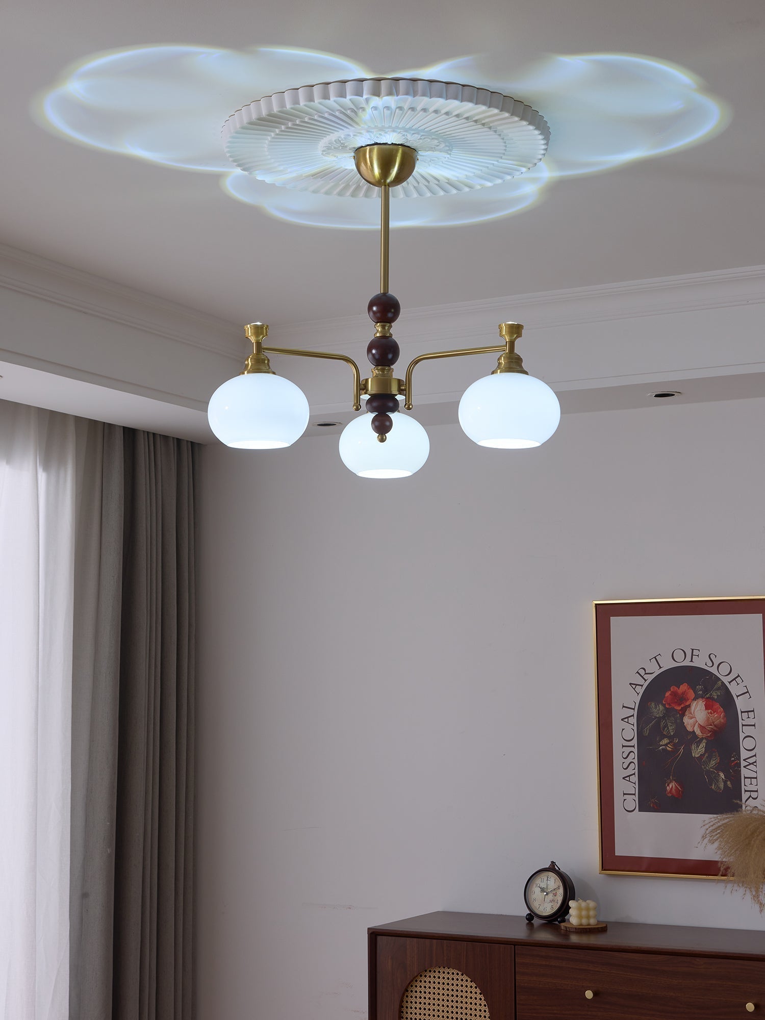 Aursolos Traditioneller Eleganz Holz-Glas Kronleuchter-Letslighting