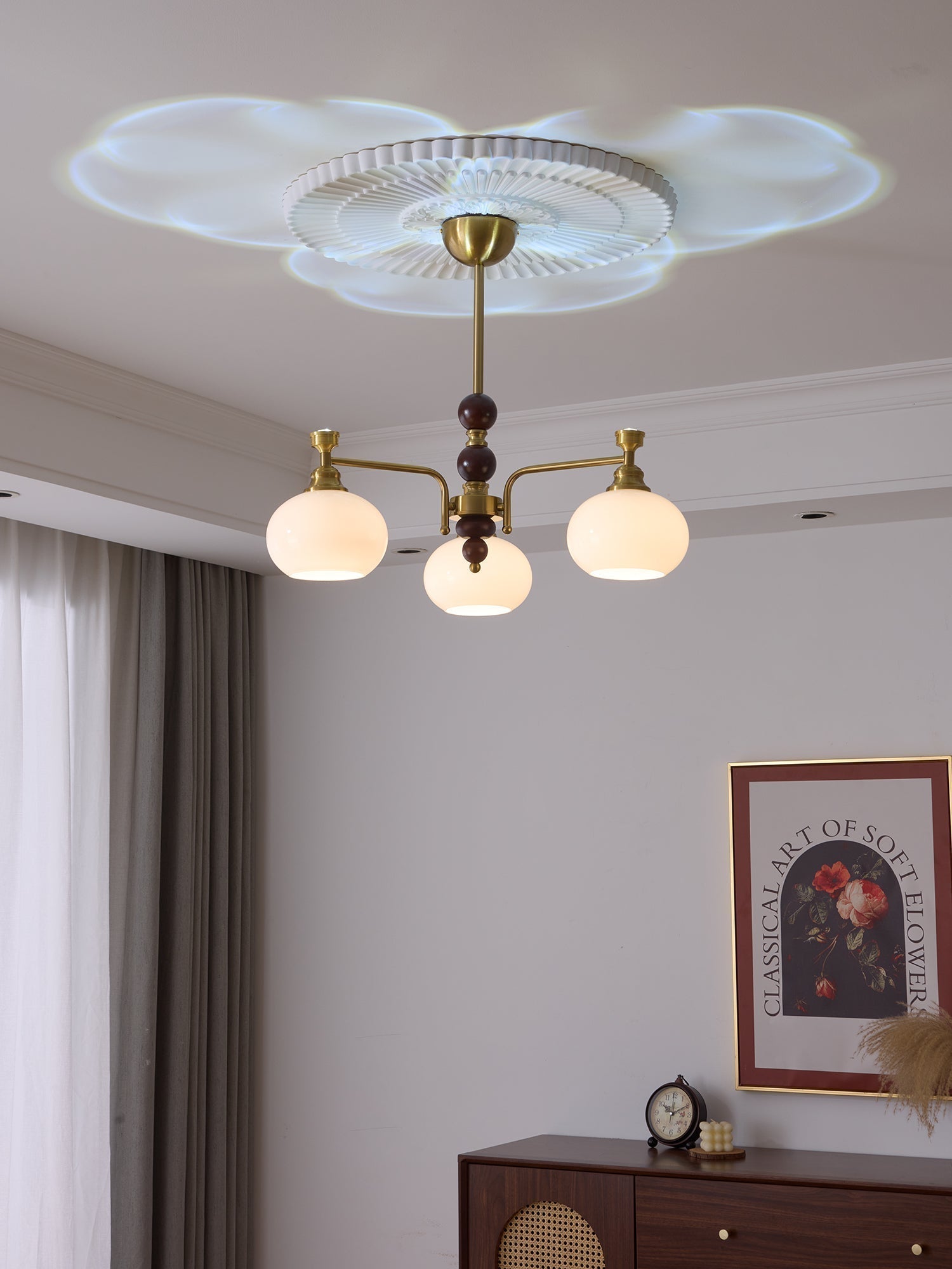 Aursolos Traditioneller Eleganz Holz-Glas Kronleuchter-Letslighting