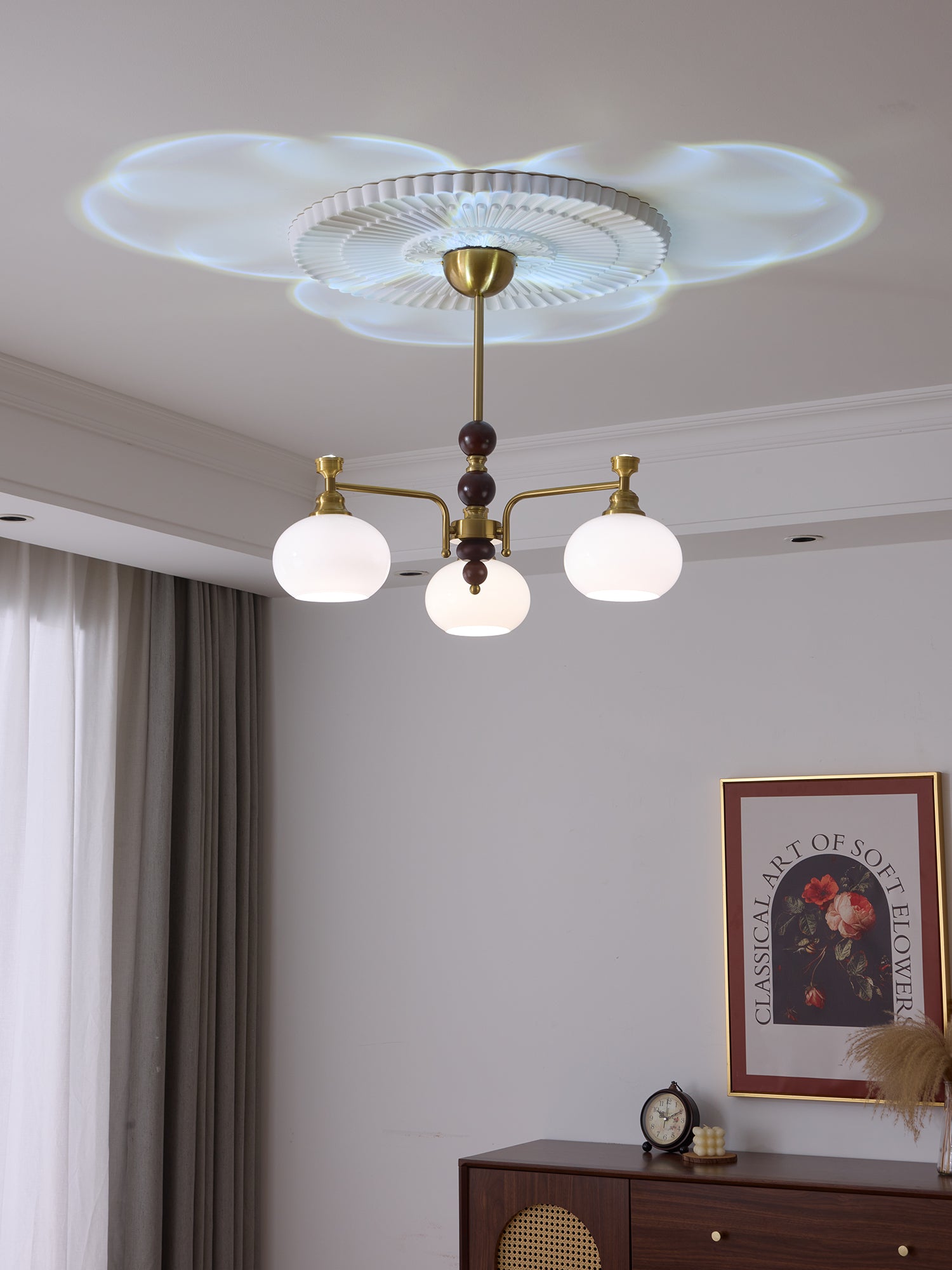 Aursolos Traditioneller Eleganz Holz-Glas Kronleuchter-Letslighting