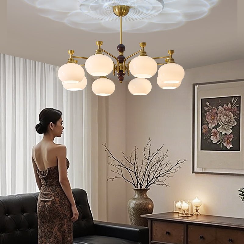 Aursolos Traditioneller Eleganz Holz-Glas Kronleuchter-Letslighting