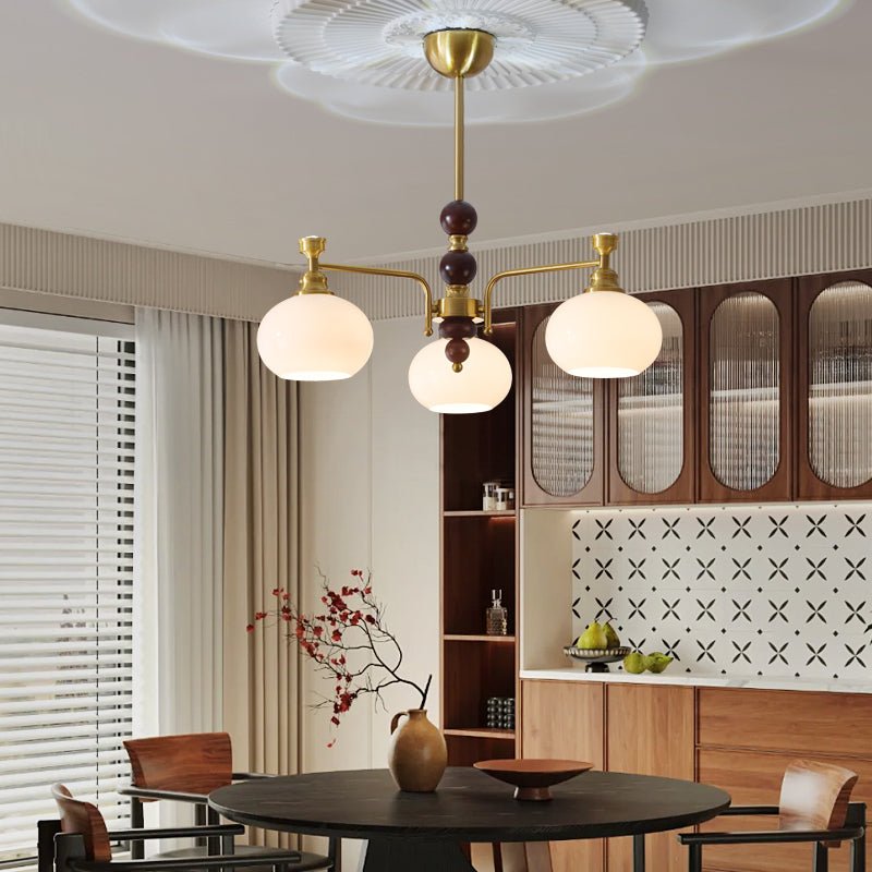 Aursolos Traditioneller Eleganz Holz-Glas Kronleuchter-Letslighting