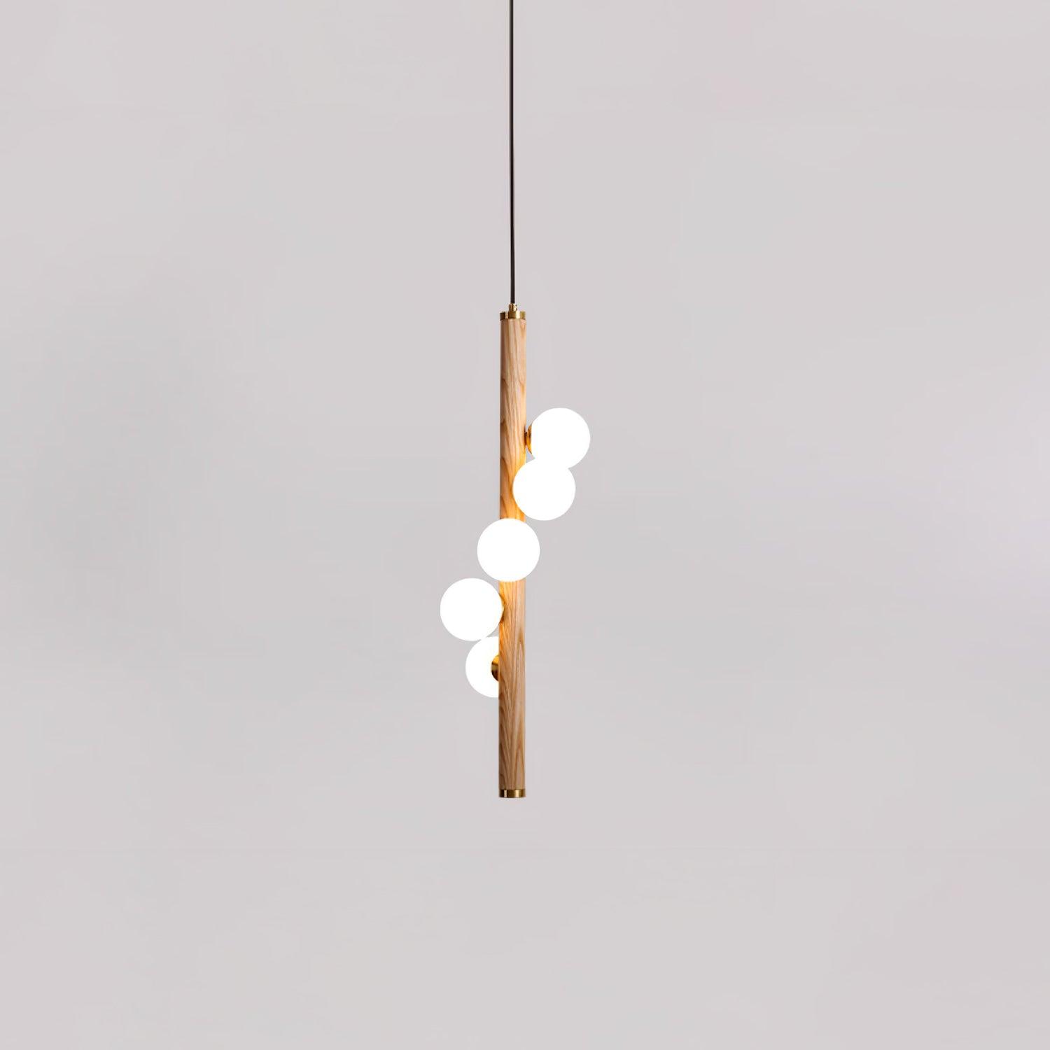 Lustra Pendelleuchte Holz Glas Linear-Letslighting