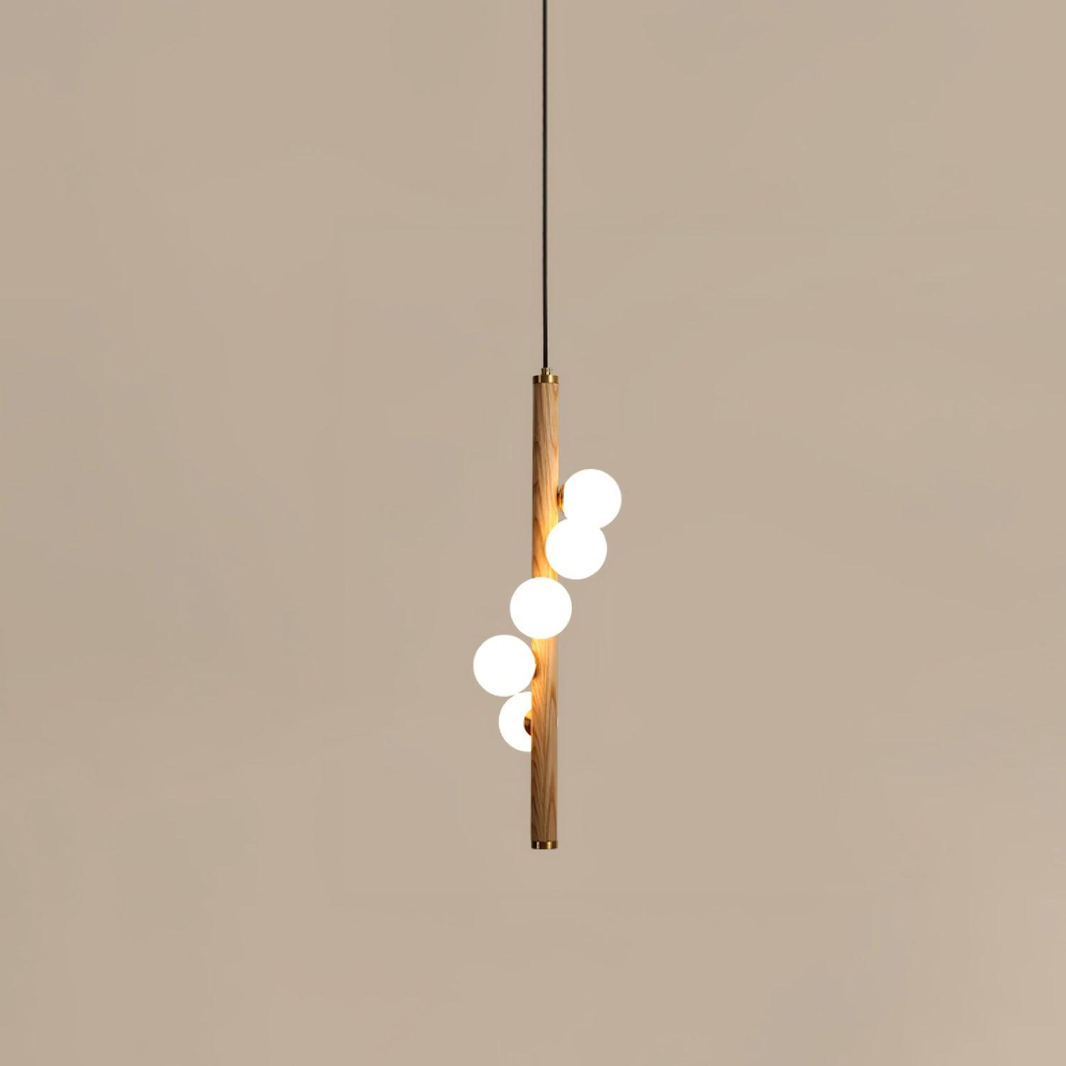 Lustra Pendelleuchte Holz Glas Linear-Letslighting