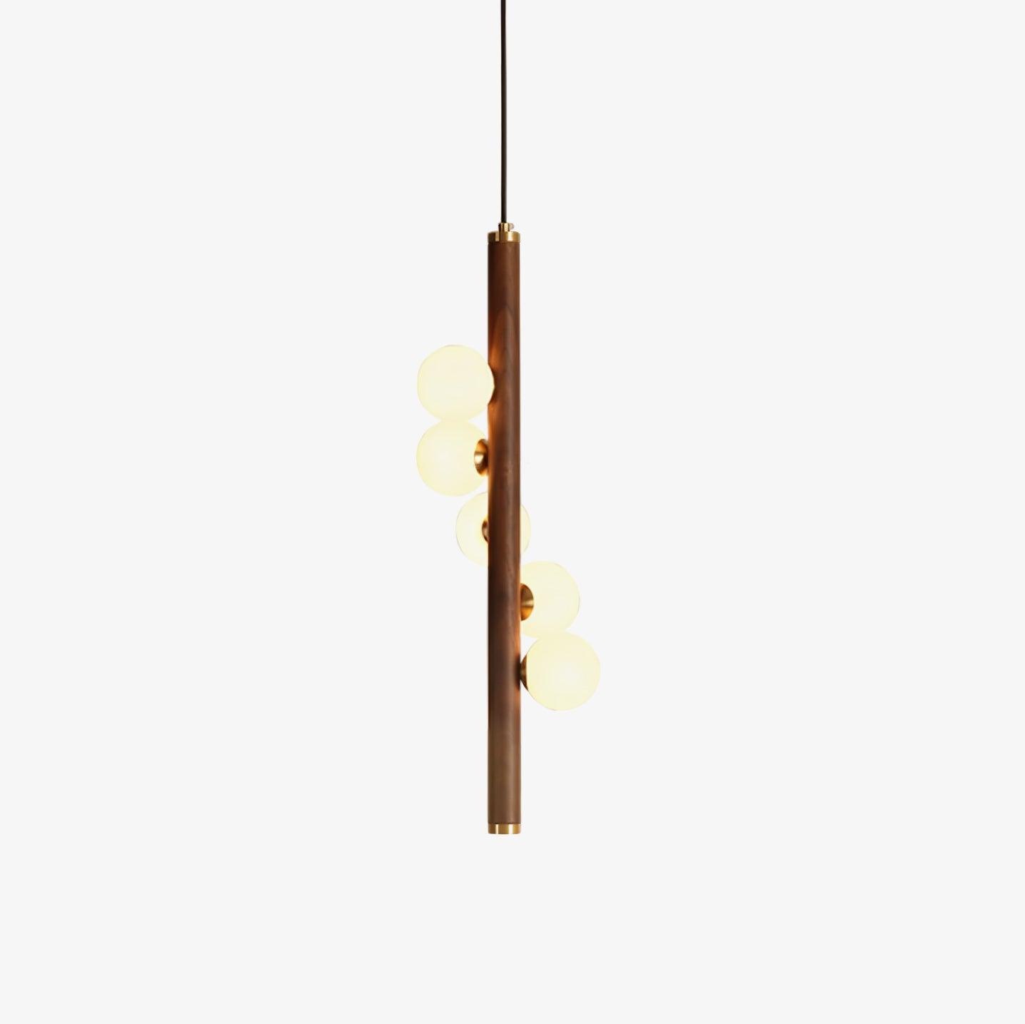 Lustra Pendelleuchte Holz Glas Linear-Letslighting