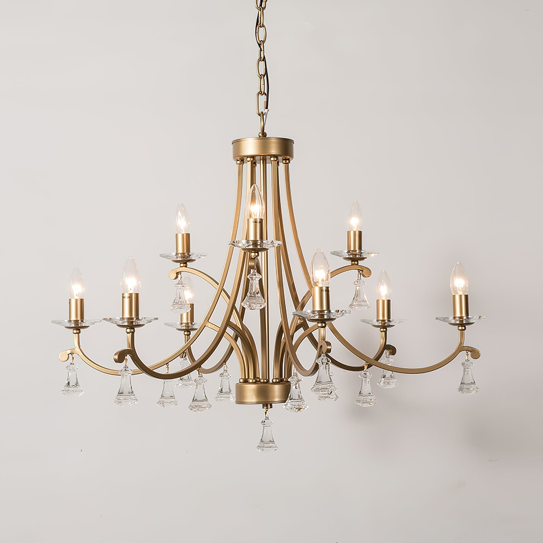 Cuvenara Postmoderner Luxus Messing-Kristall-Kronleuchter-Letslighting