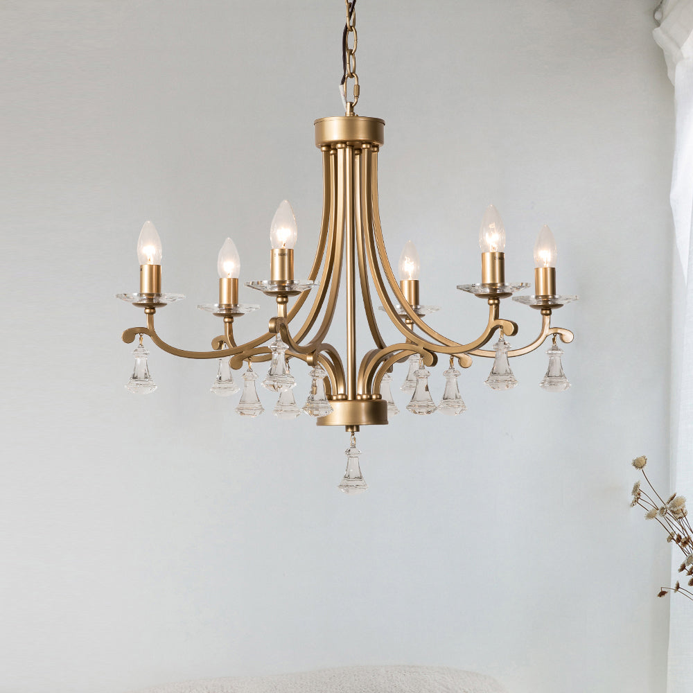 Cuvenara Postmoderner Luxus Messing-Kristall-Kronleuchter-Letslighting
