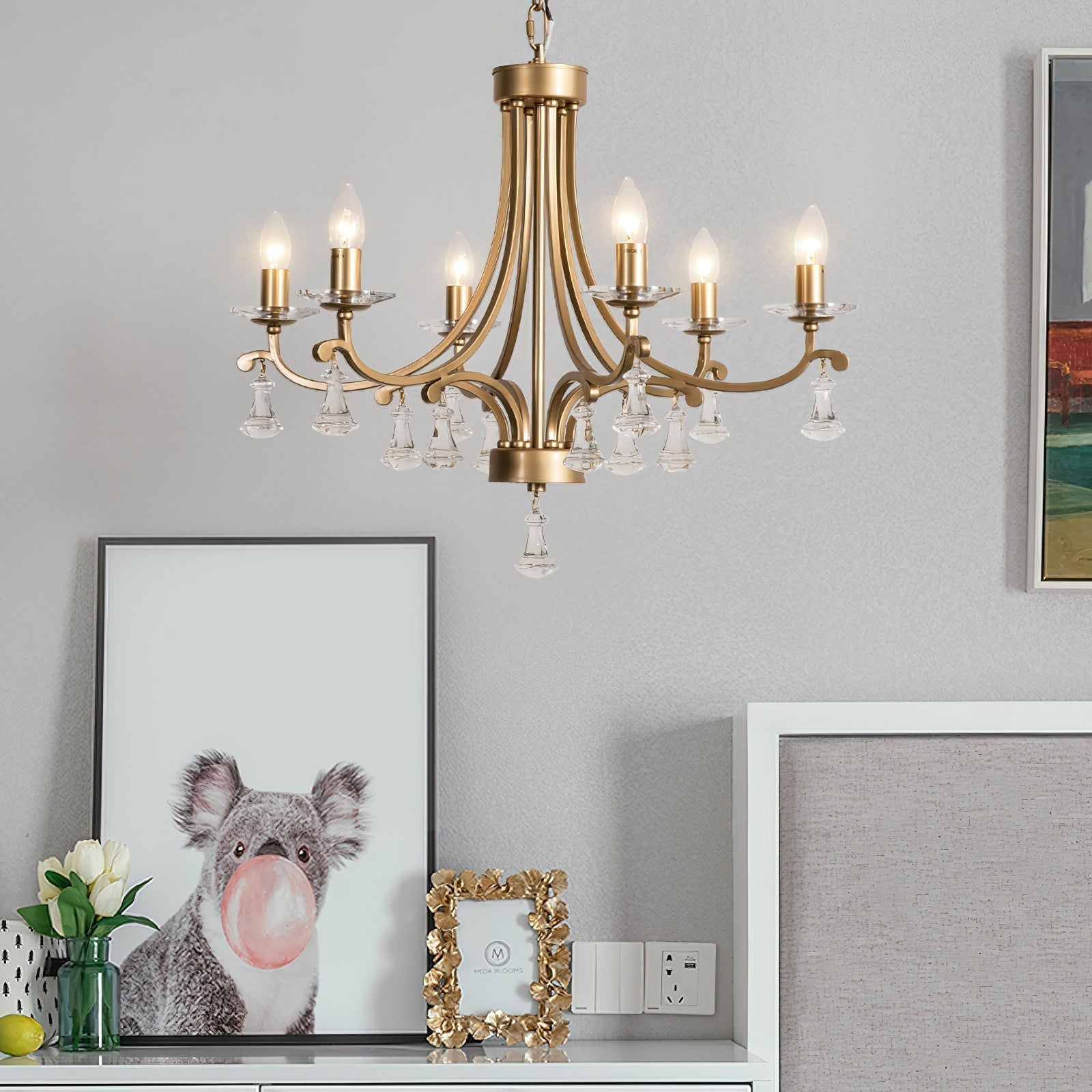 Cuvenara Postmoderner Luxus Messing-Kristall-Kronleuchter-Letslighting