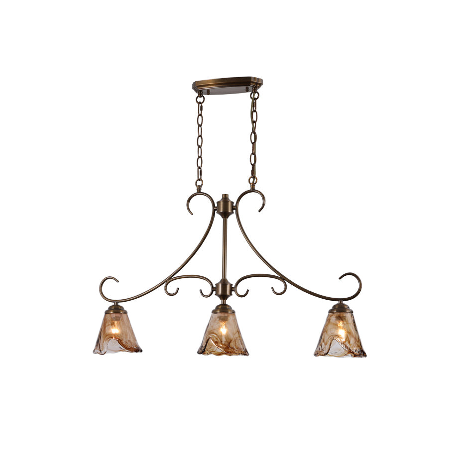 Aloror Vintage Industrial Island Brass Glass Pendant Lamp - Letslighting