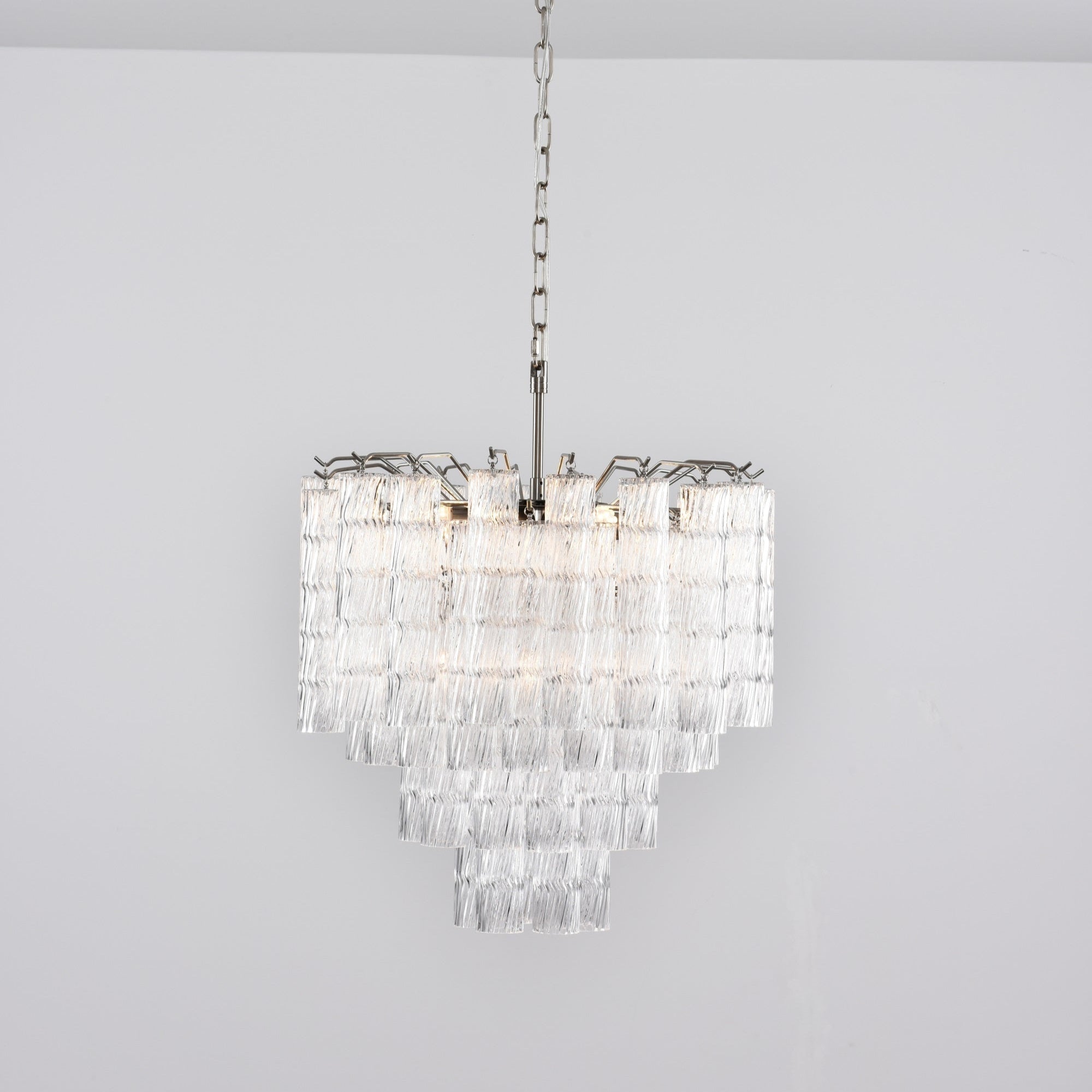 Aurora Chandelier Murano Glass Tiered Cascading Waves - Neutralighting