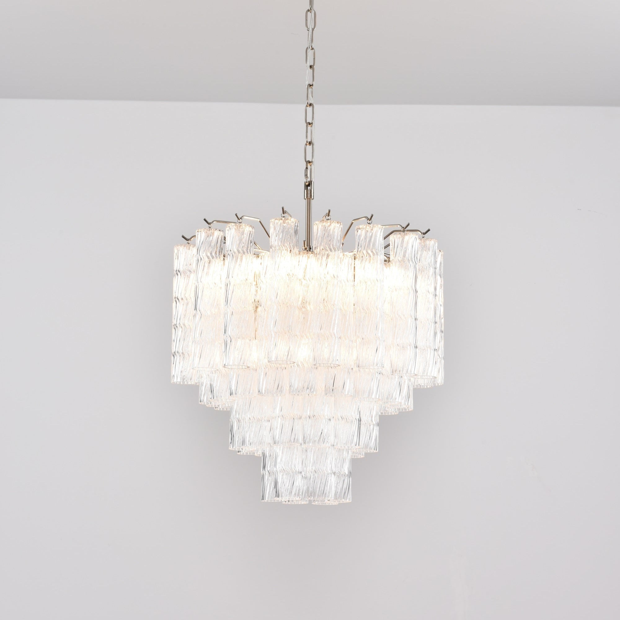 Aurora Chandelier Murano Glass Tiered Cascading Waves - Neutralighting