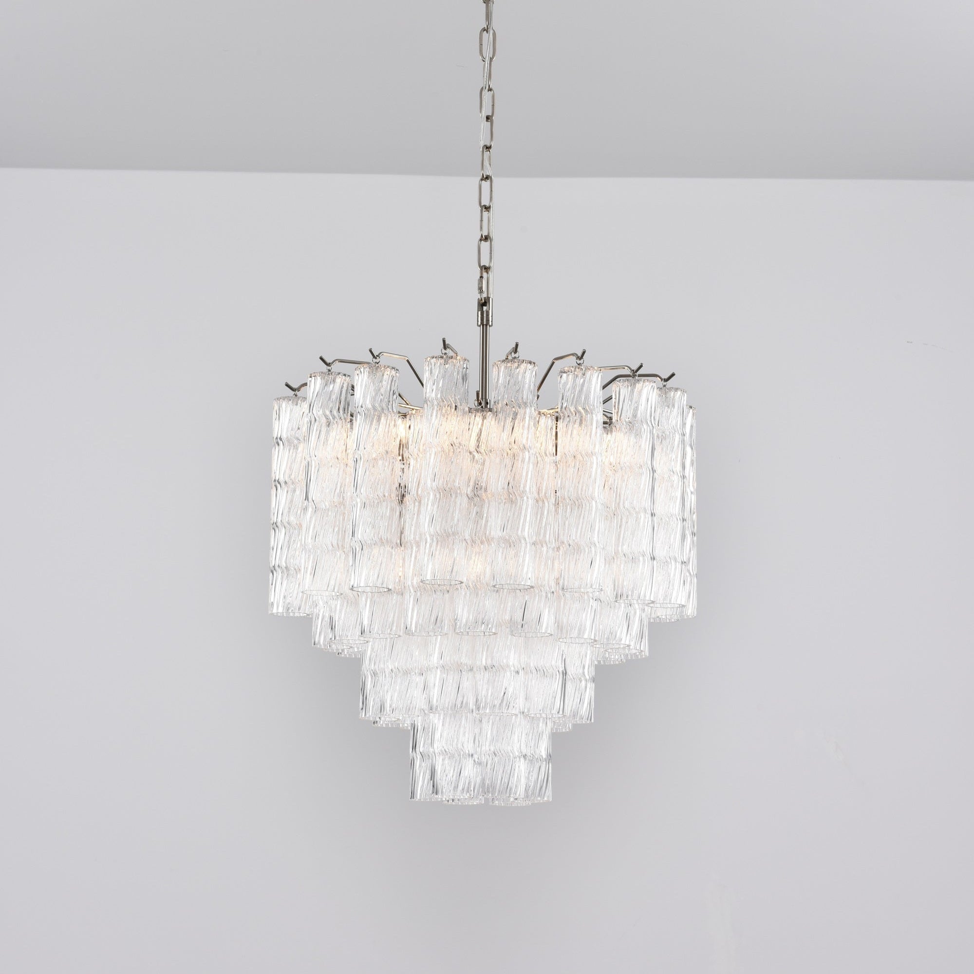 Aurora Chandelier Murano Glass Tiered Cascading Waves - Neutralighting