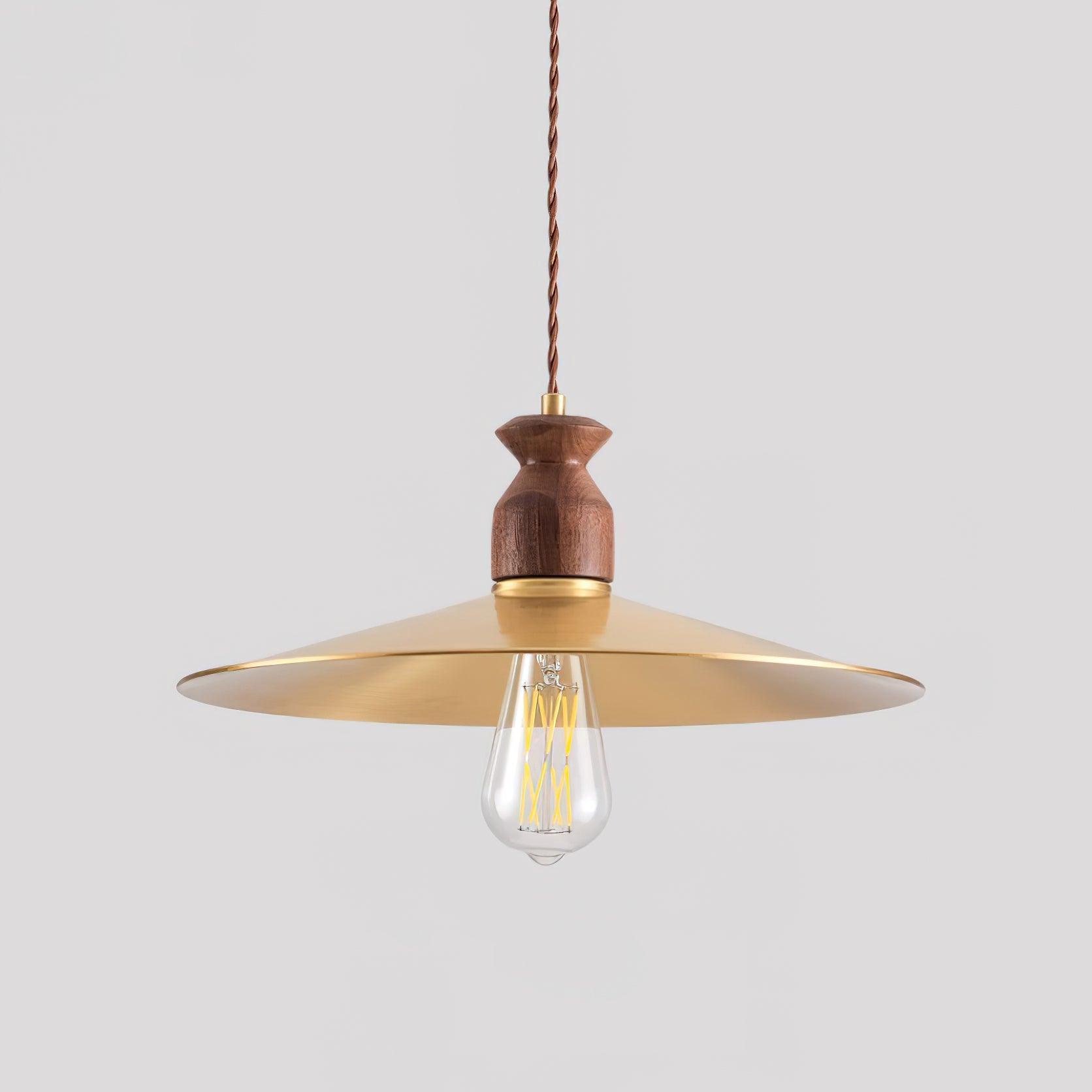 Pendelleuchte Gesäumter Messingschirm Vintage-Letslighting