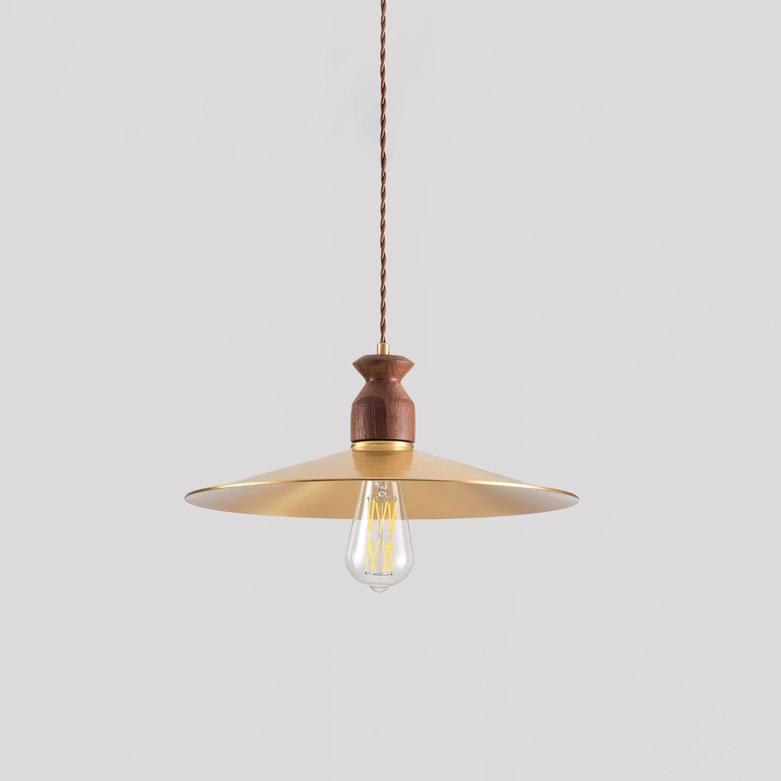 Pendelleuchte Gesäumter Messingschirm Vintage-Letslighting