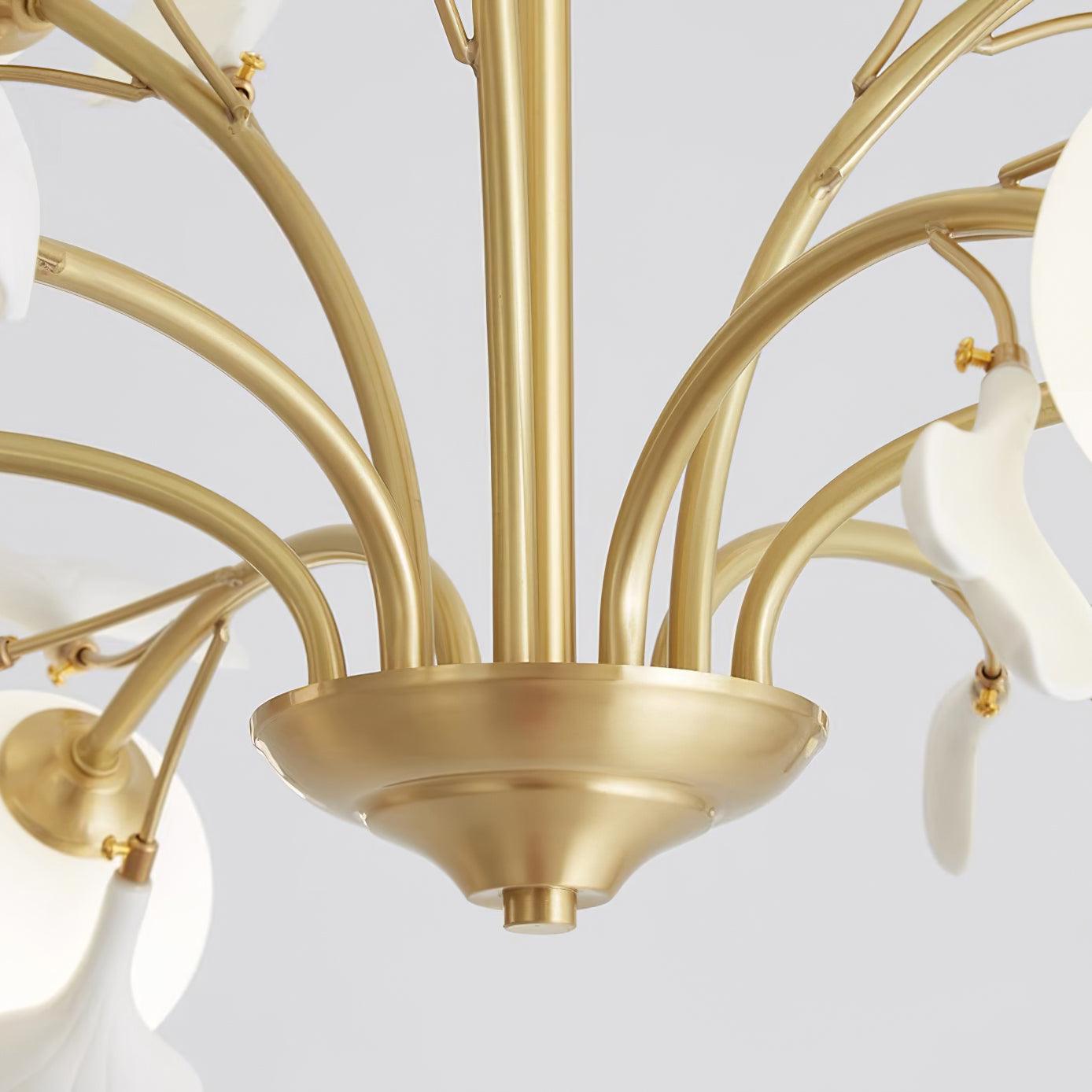 Ginkgo Leaf Chandelier with Frosted Glass Globes - Letslighting
