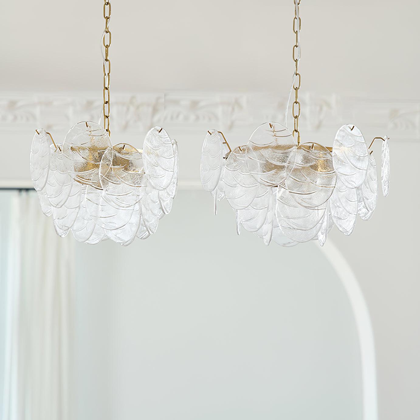 Chandelier Glass Discs Metal Frame Gold Finish Victorian - Letslighting