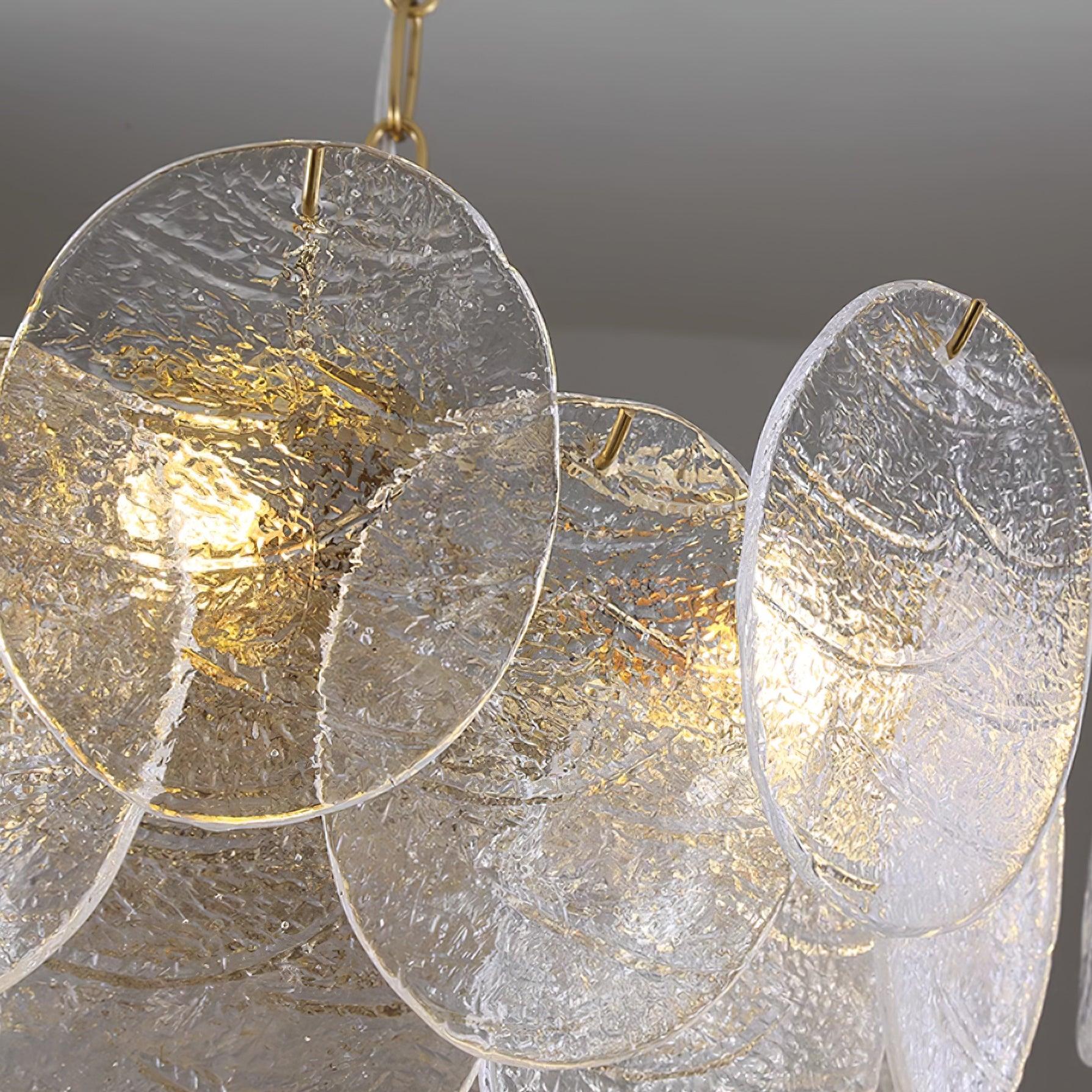 Chandelier Glass Discs Metal Frame Gold Finish Victorian - Letslighting