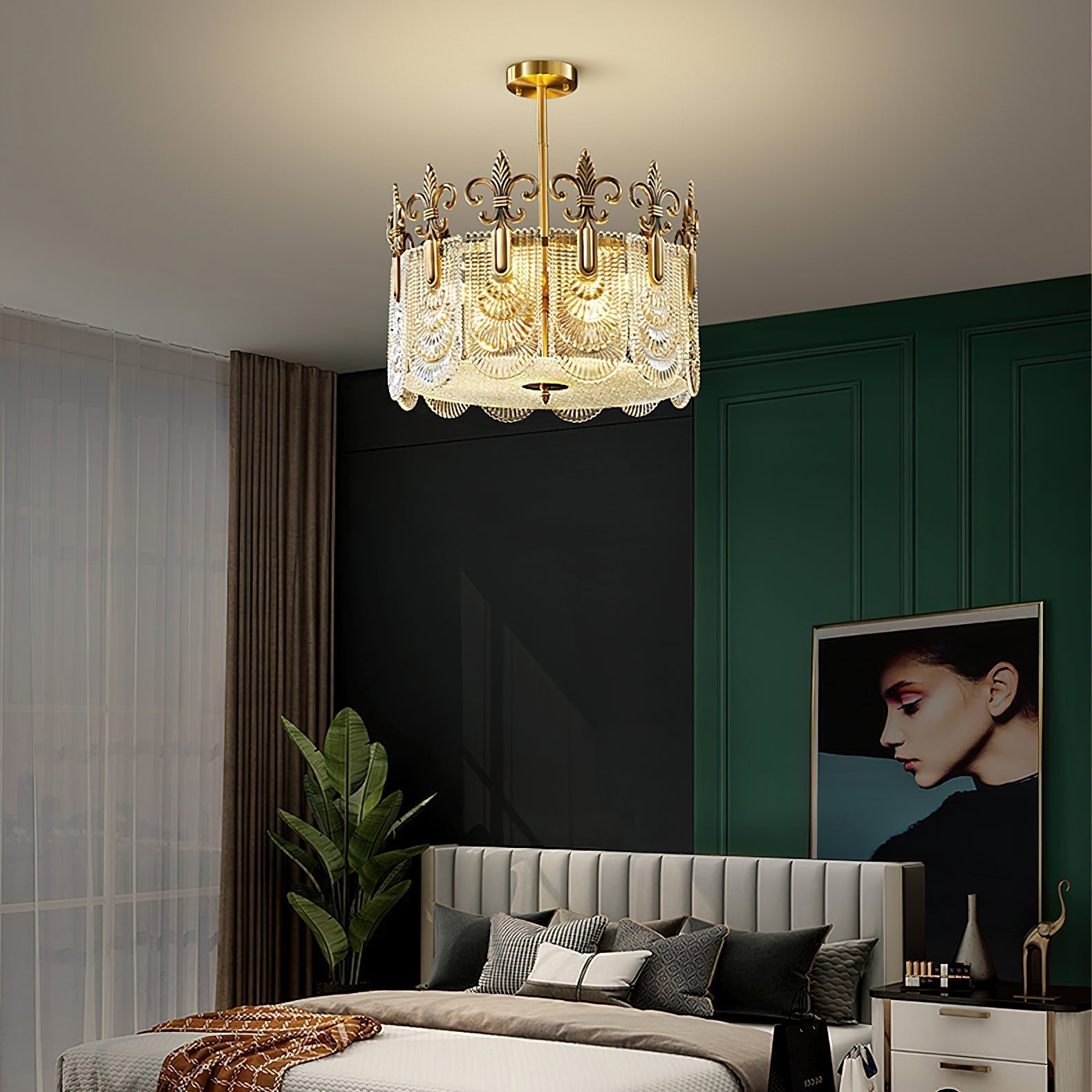 Cashaor Postmoderner Luxus Messing Glas Kronleuchter-Letslighting