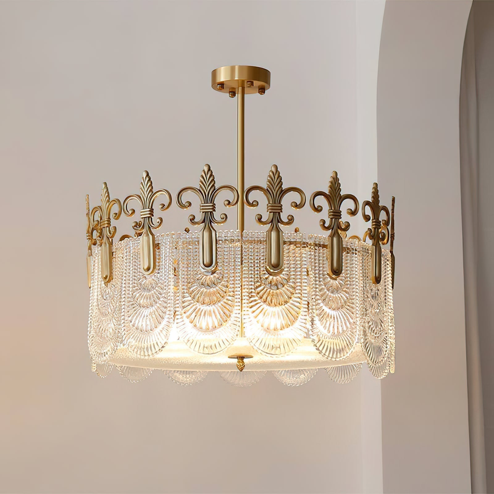 Cashaor Postmoderner Luxus Messing Glas Kronleuchter-Letslighting