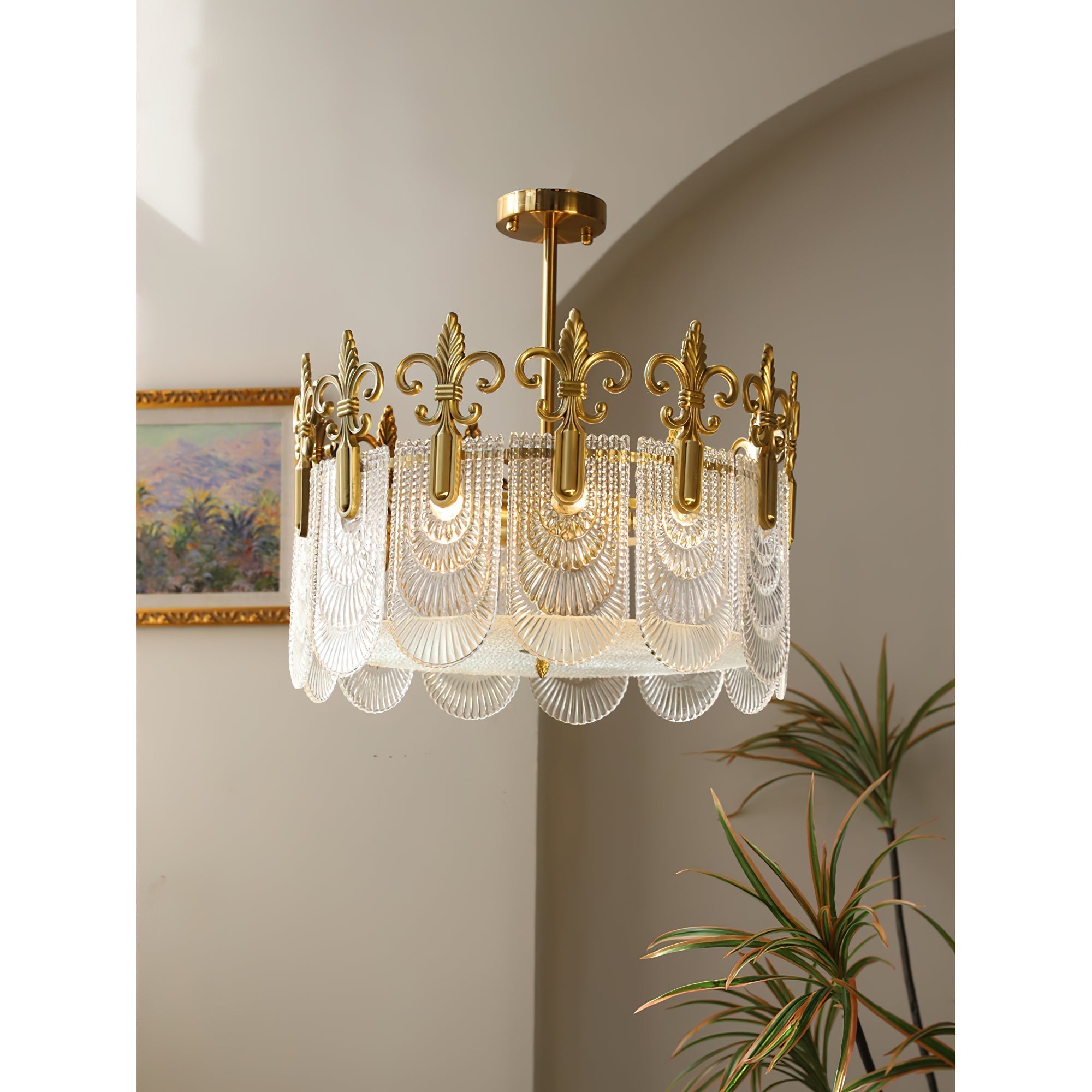 Cashaor Postmoderner Luxus Messing Glas Kronleuchter-Letslighting