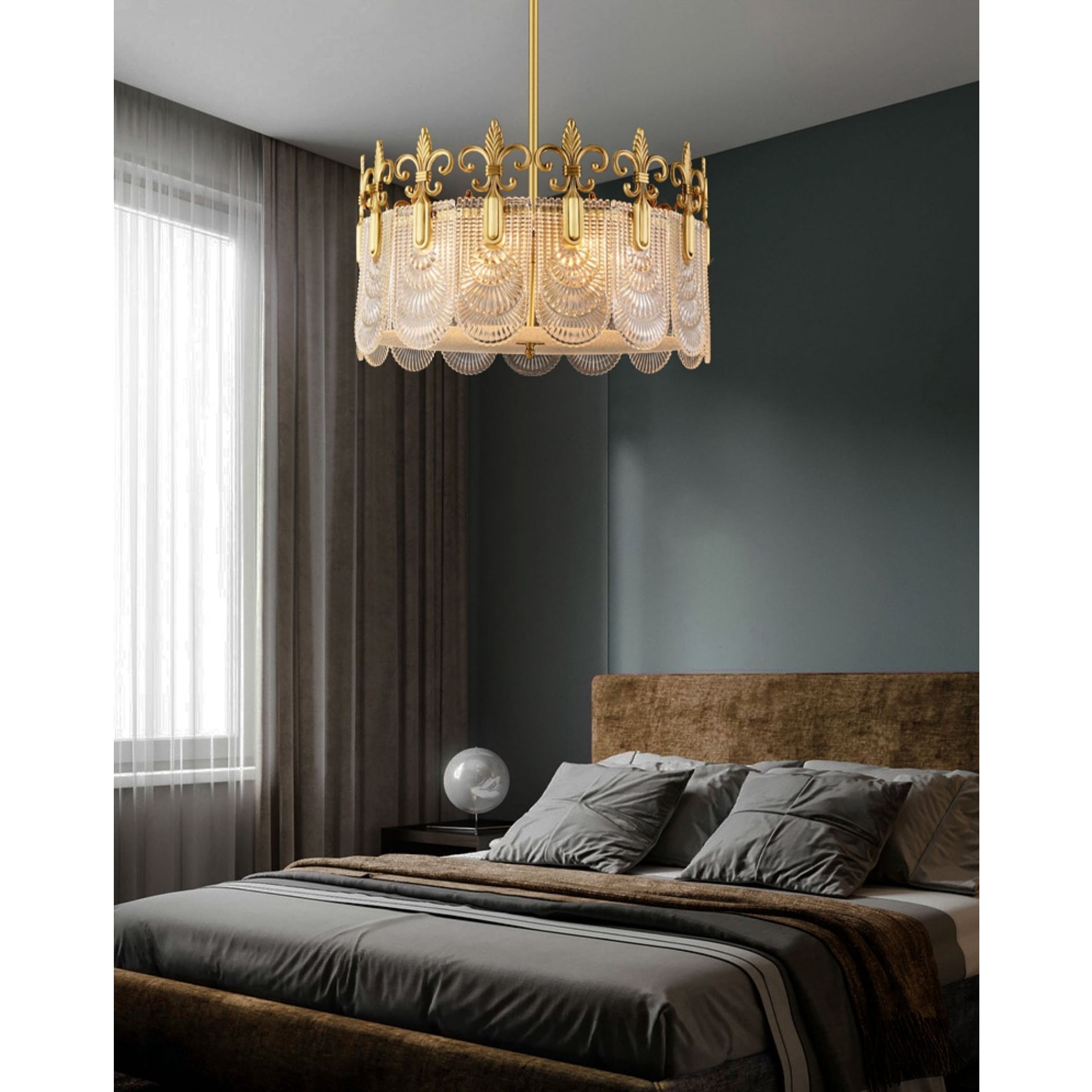 Cashaor Postmoderner Luxus Messing Glas Kronleuchter-Letslighting