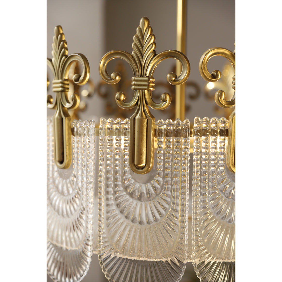 Cashaor Postmoderner Luxus Messing Glas Kronleuchter-Letslighting