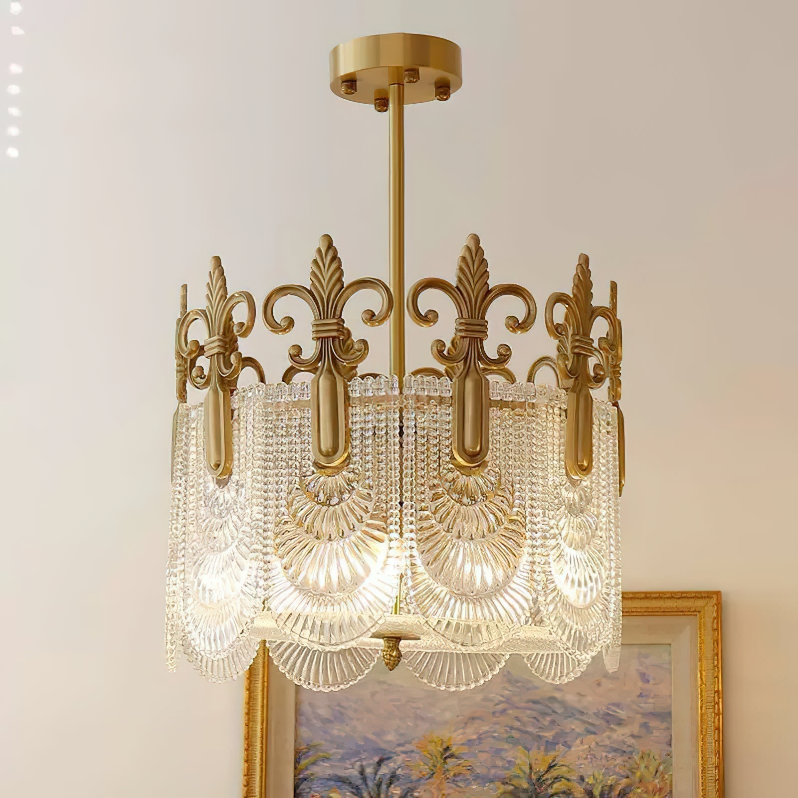 Cashaor Postmoderner Luxus Messing Glas Kronleuchter-Letslighting