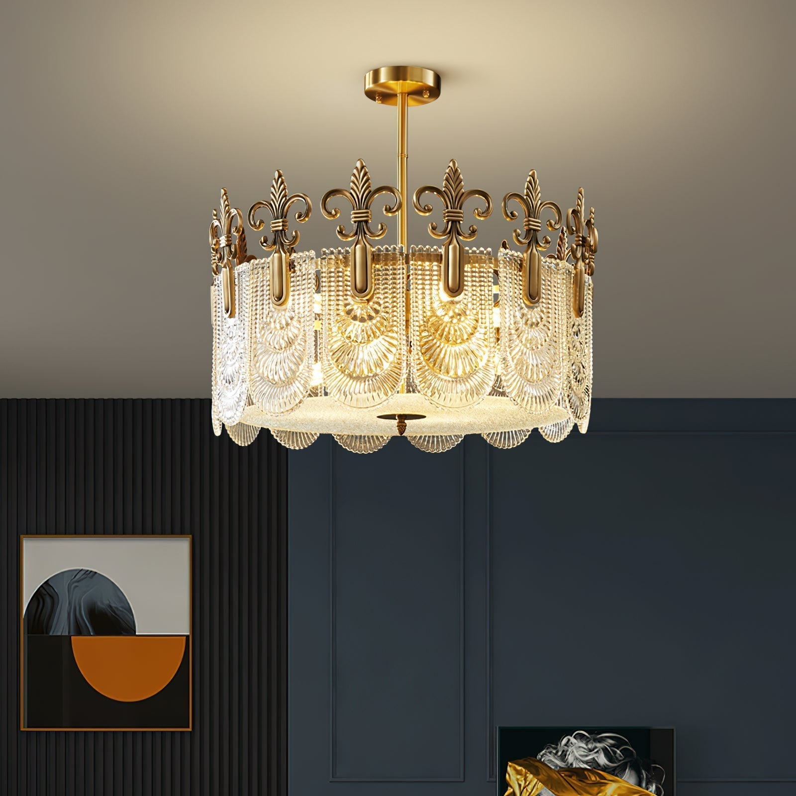 Cashaor Postmoderner Luxus Messing Glas Kronleuchter-Letslighting
