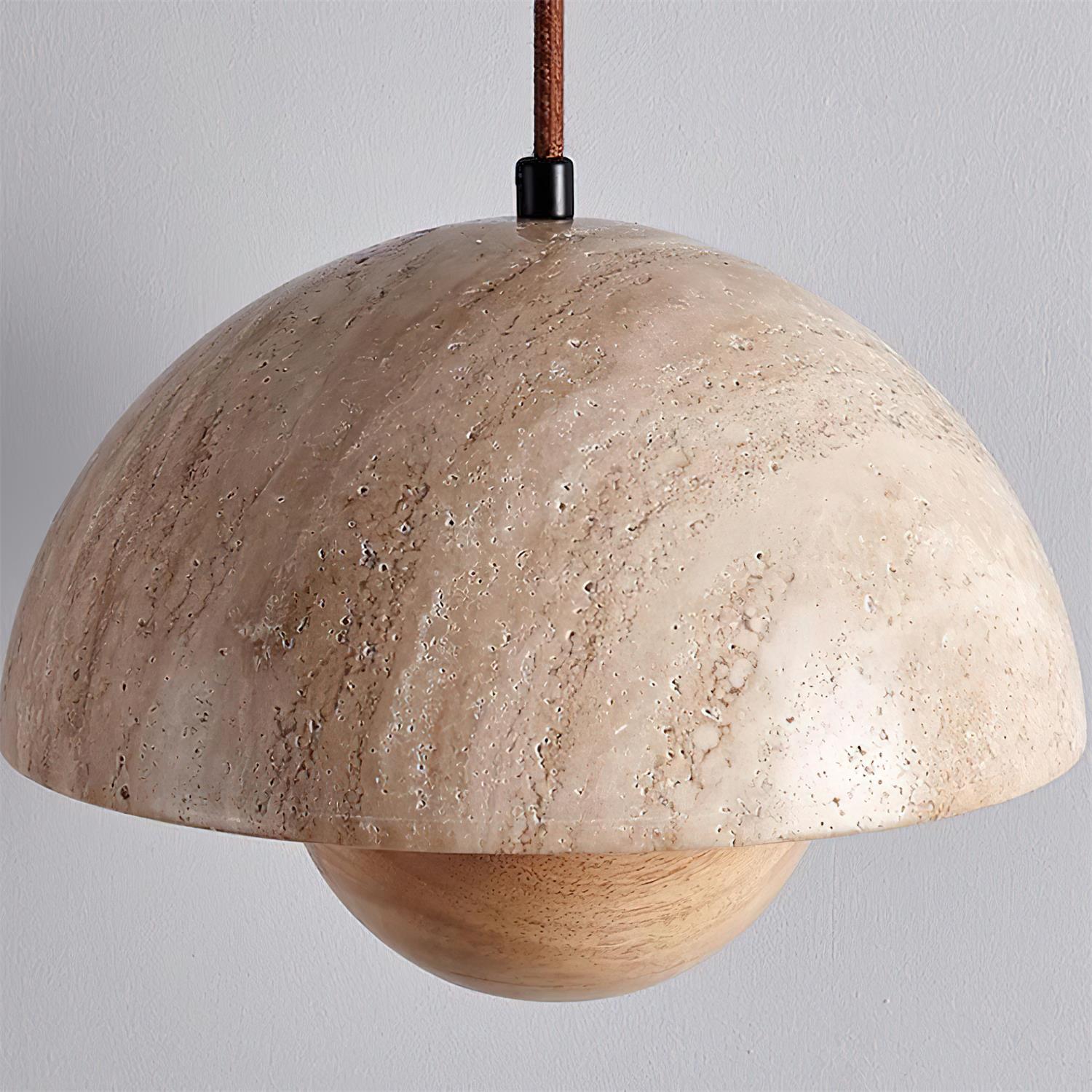 Ritta Travertine Pendant Lamp Wood - Letslighting