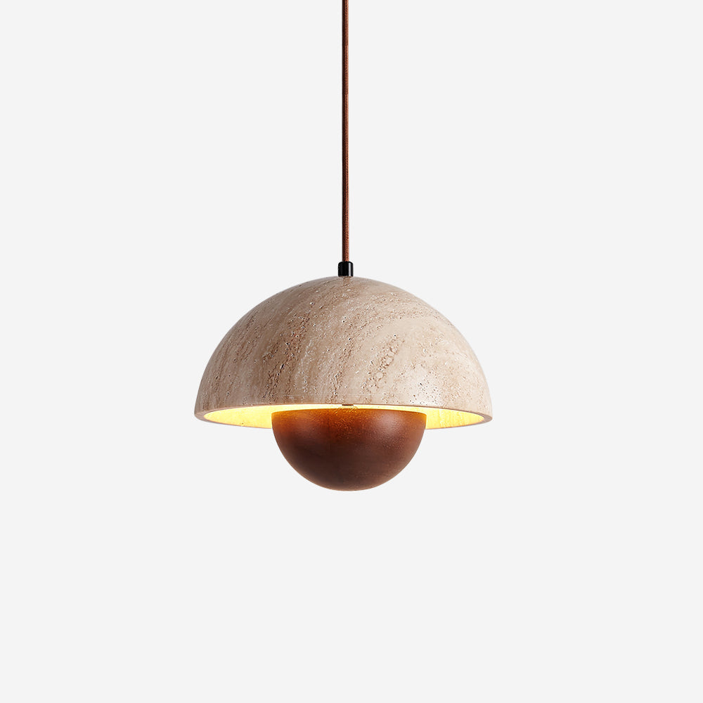 Ritta Travertine Pendant Lamp Wood - Letslighting