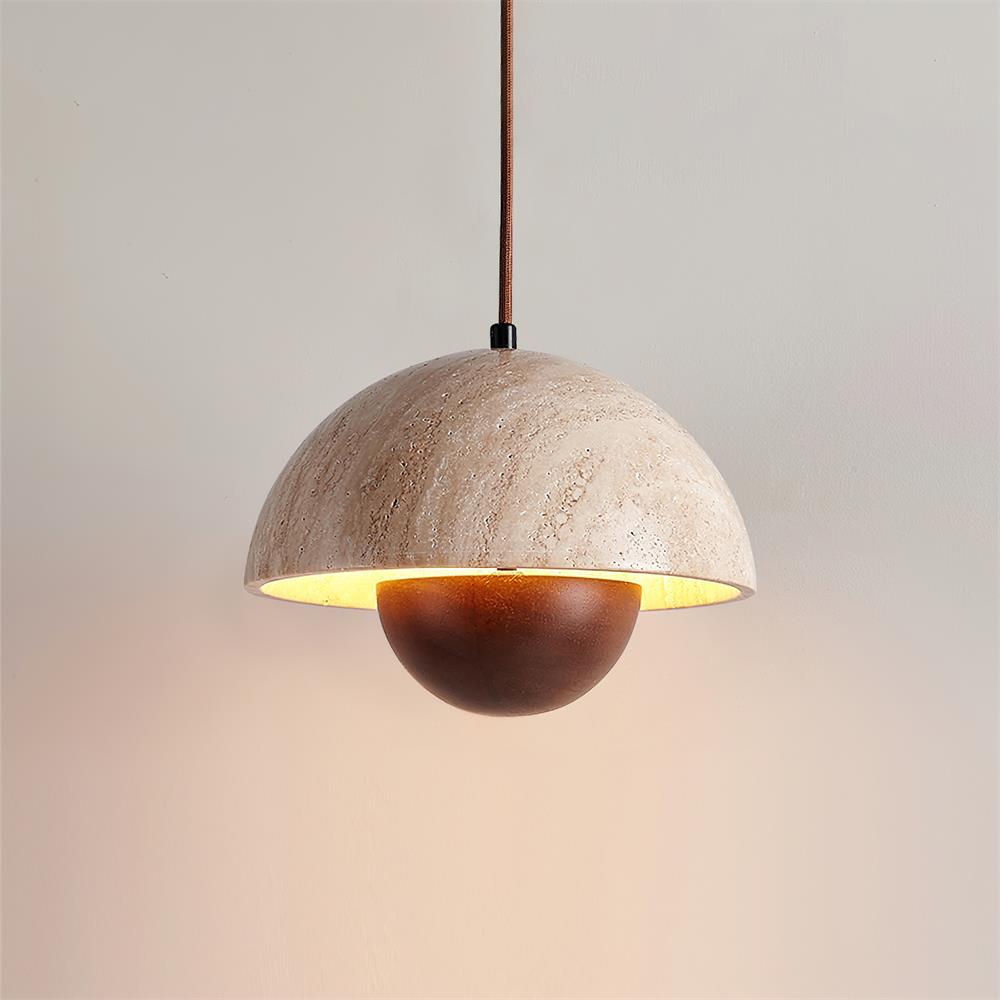 Ritta Travertine Pendant Lamp Wood - Letslighting